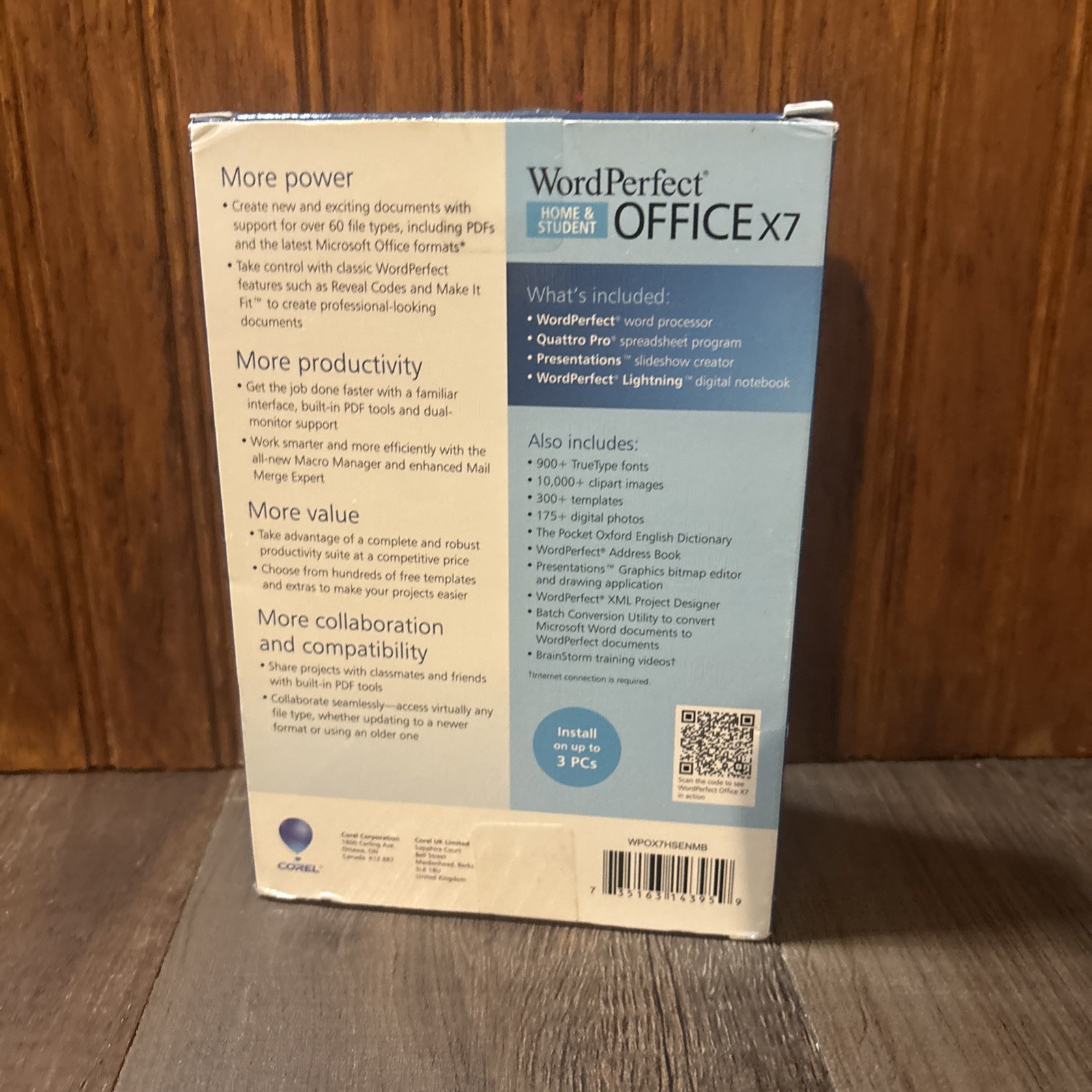 Corel WordPerfect Office X7 Home & Student Software Suite for 3 Devices
