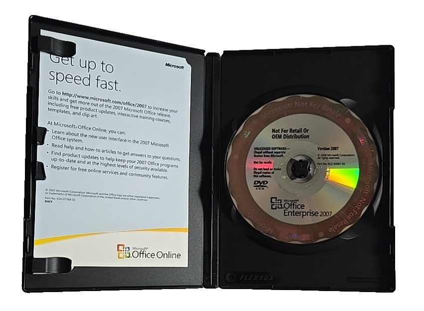 Microsoft Office Enterprise 2007 Software w/Product Key for Home Use EUC