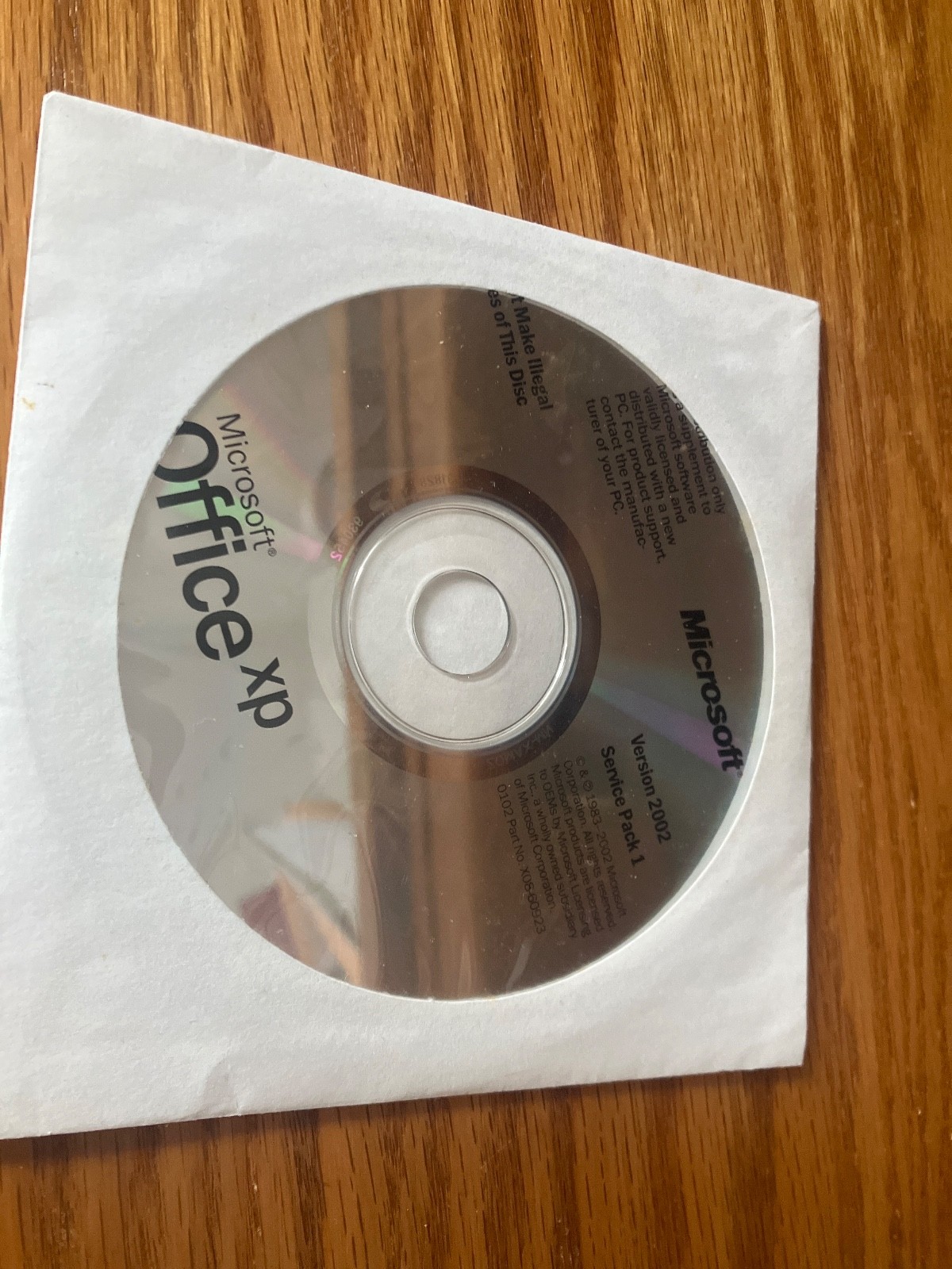 MICROSOFT OFFICE XP VERSION 2002 SERVICE PACK 1 DISC CD. PLUS PRODUCT KEY SEALED