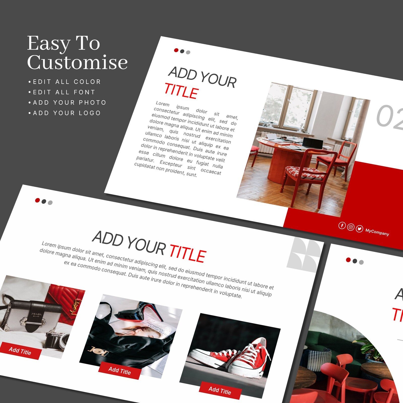 Red PowerPoint Template – Modern Business & Car Presentation Slide Deck