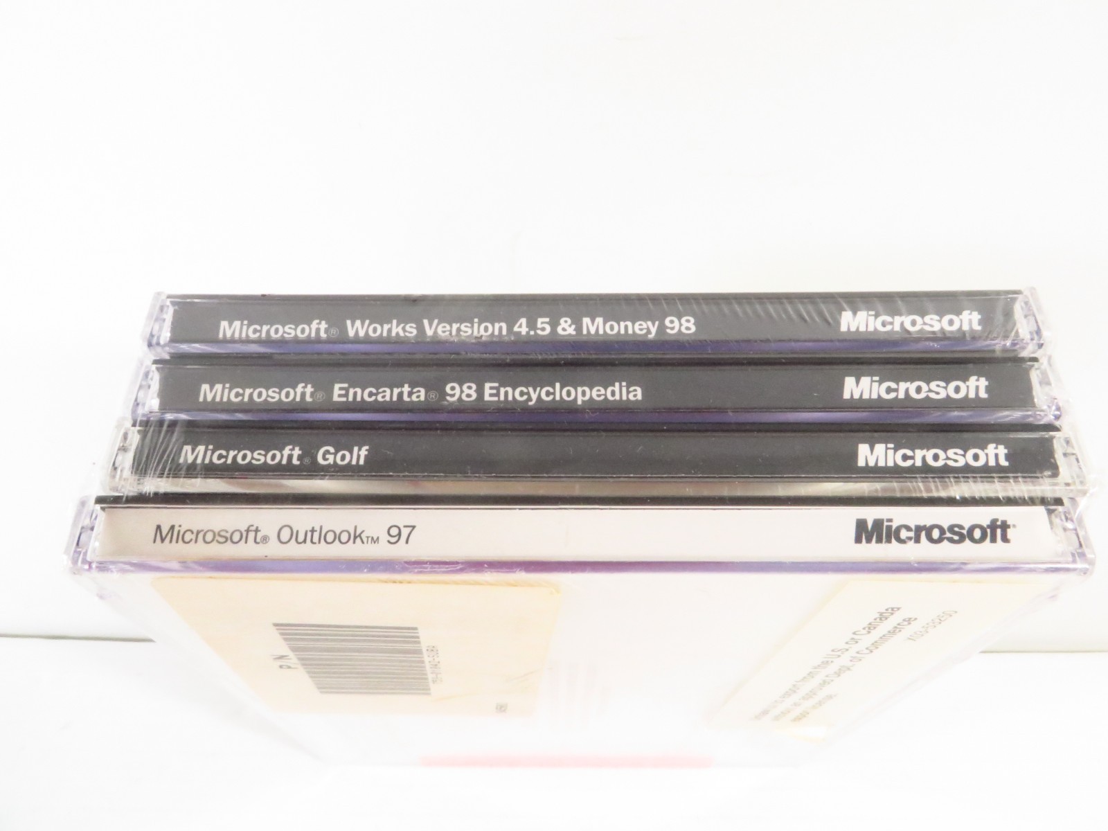 NEW Microsoft Outlook 97 + Works 4.5 & Money 98 + Golf + Encarta 98 Software Set