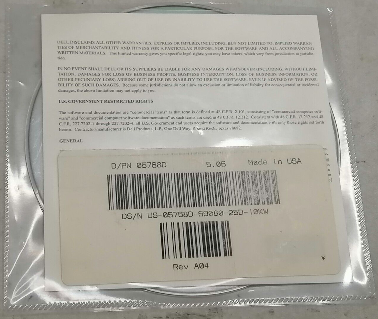 Dell Dimension ResourceCD Drivers Reinstallation Software P/N: 9G705