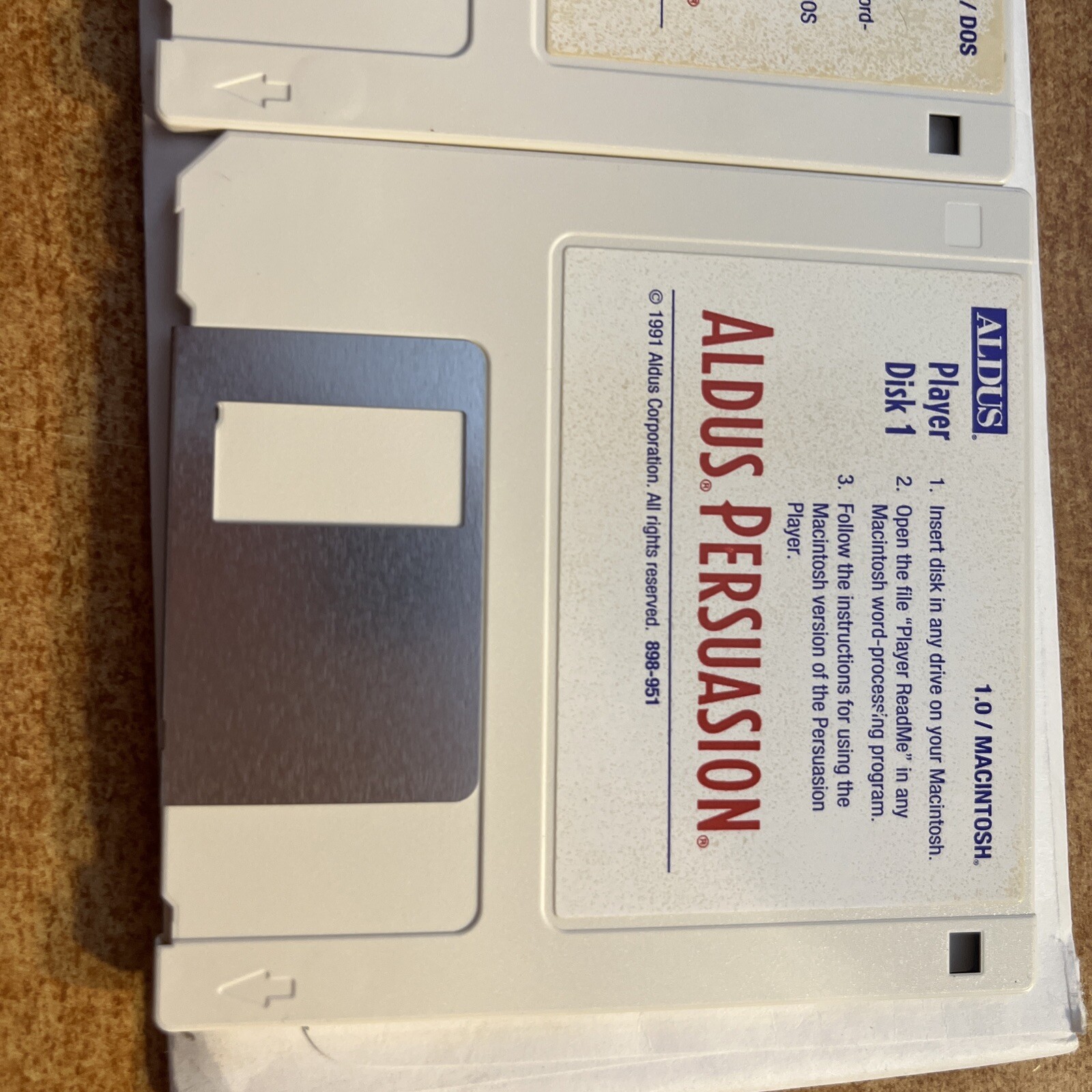 Aldus Persuasion 1.0 for Apple Mac 1991, 2 Floppy Disc 3.5
