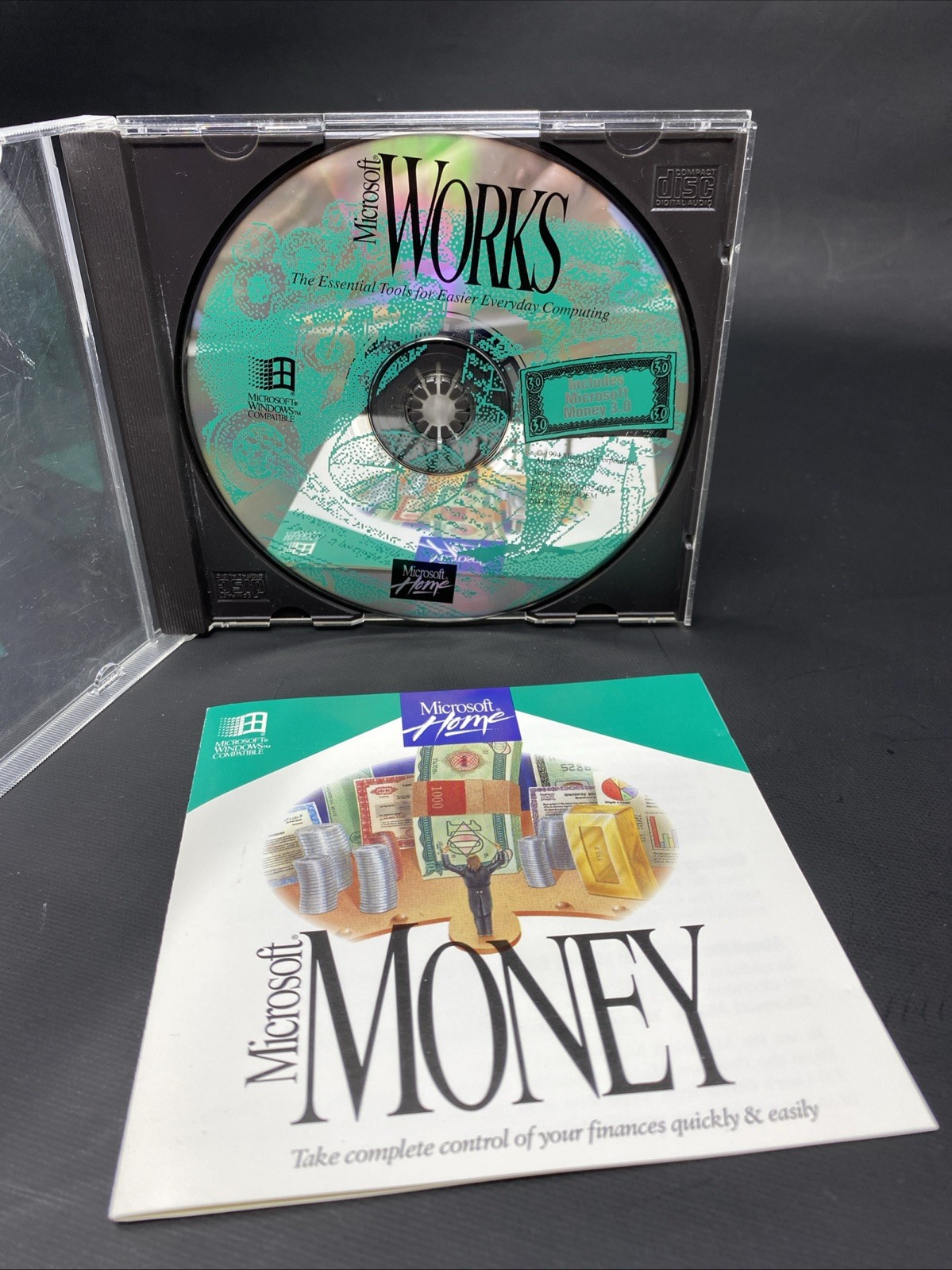 Microsoft Works for Windows 3.1, includes Microsoft Money 3.0 on the CD-ROM