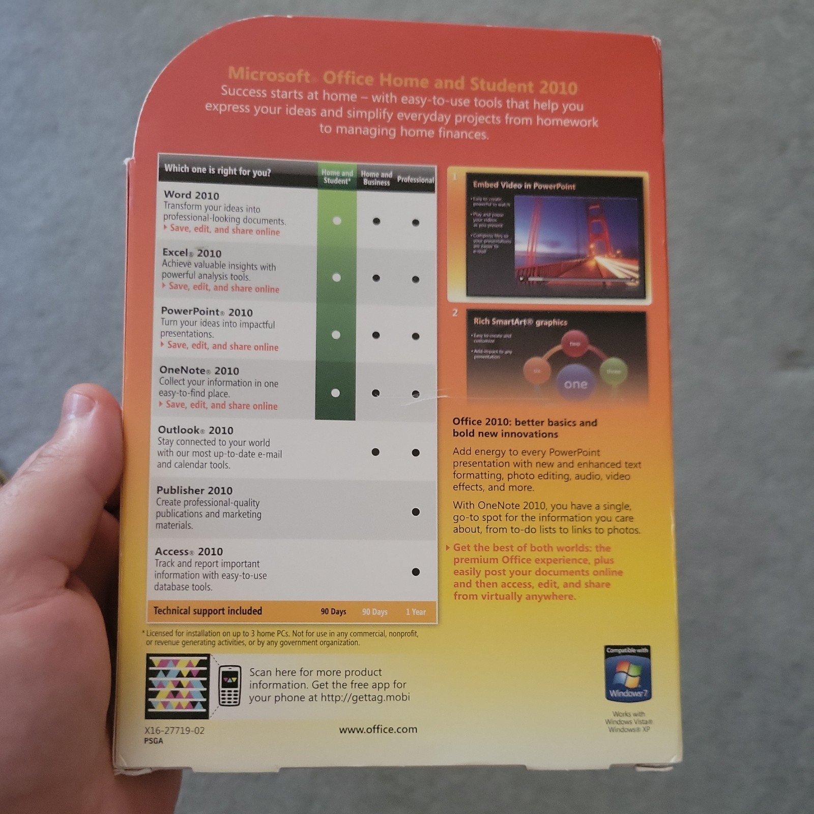 Microsoft Office Home and Student 2010 Software for Windows