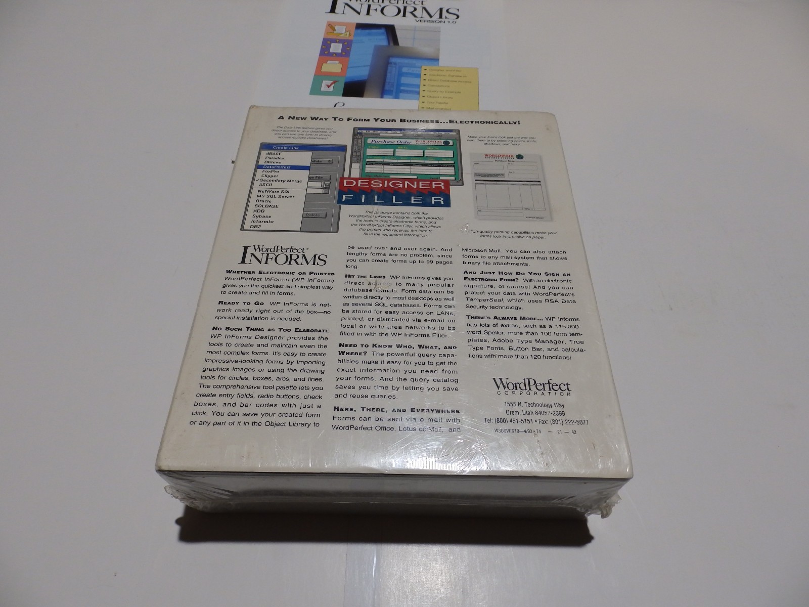 Vintage Software – WordPerfect Informs v1.0 for Windows (new, sealed package)