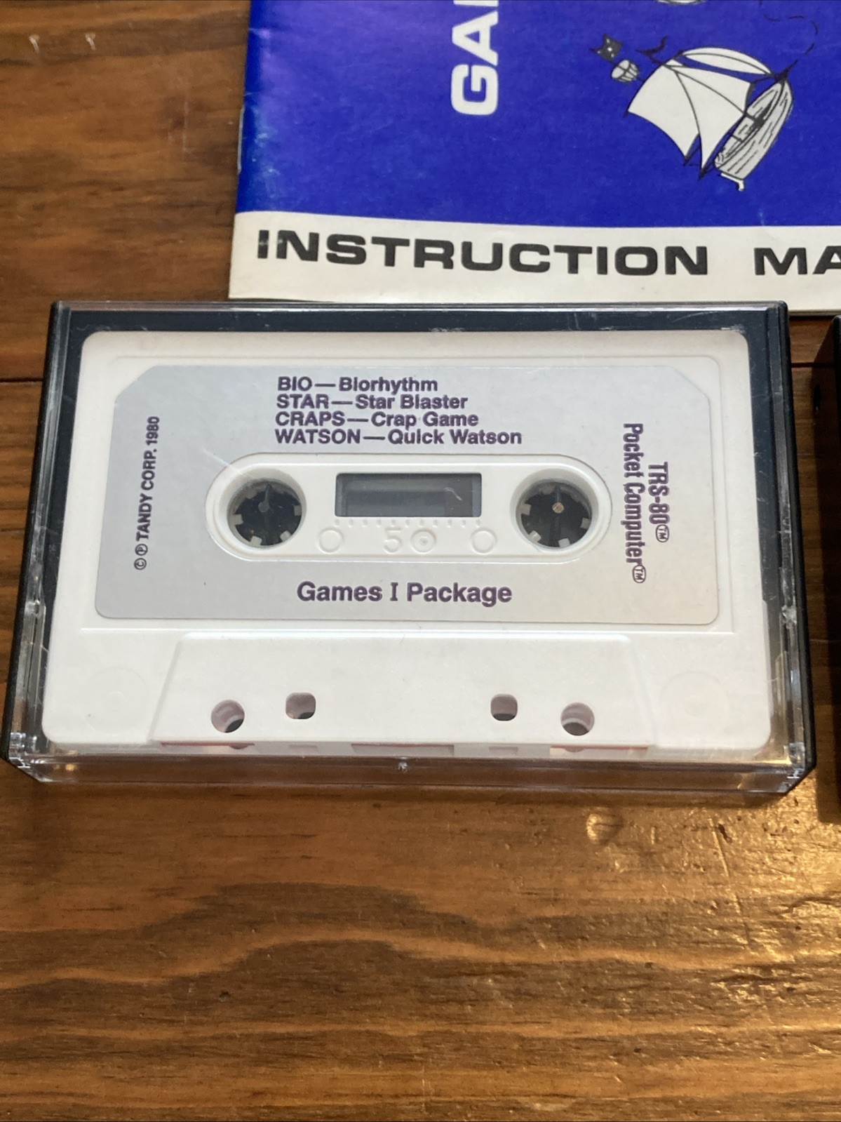 Radio Shack Tandy TRS-80 Pocket Computer GAMES 26-3515 2 Cassettes 8 Games