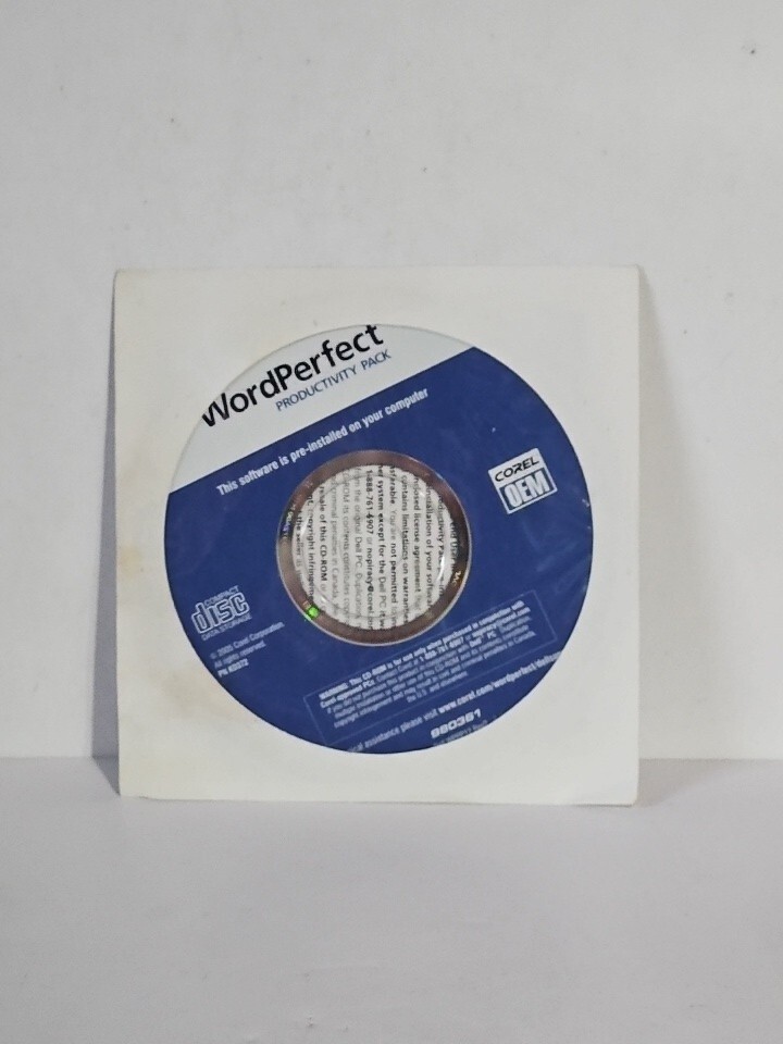 Word Perfect 2005 Productivity Pack Corel OEM 0CD940 CD Sealed
