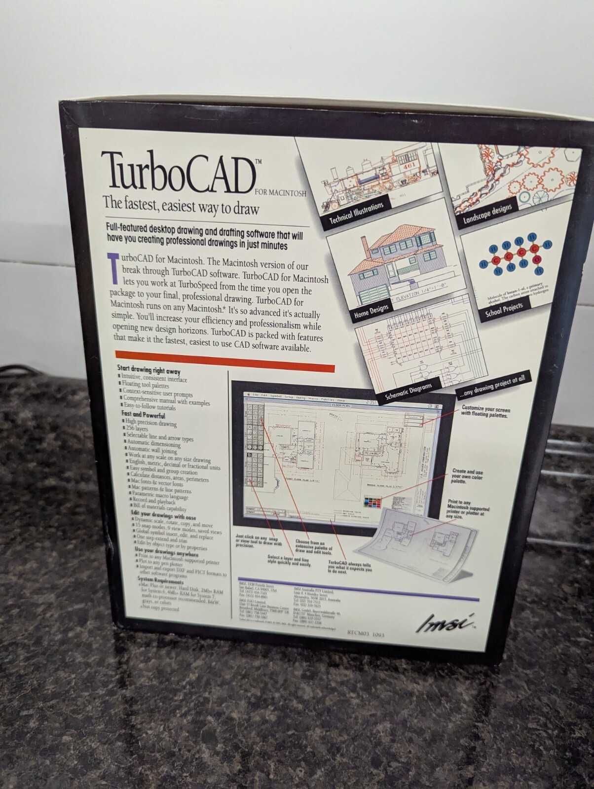 IMSI Turbocad 1.0b for Macintosh Complete NEW Manual and SEALED Disks NICE SET