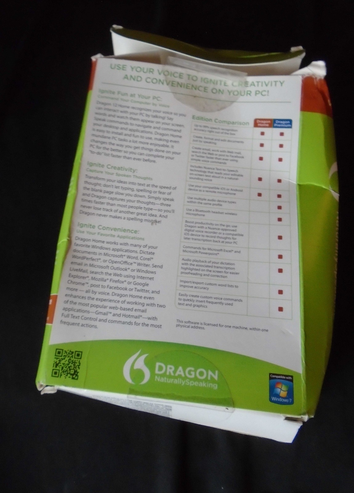 New Open Box Nuance DRAGON Naturally Speaking Version 12 Home Edition Software