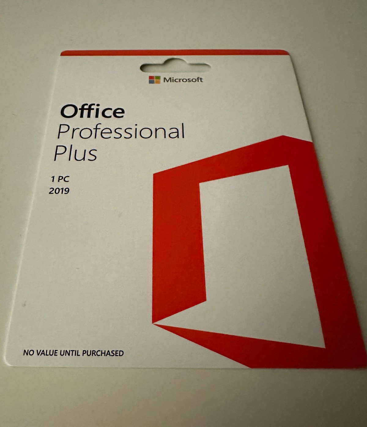 Microsoft Office Pro Plus 2019 1 PC Retail Lifetime product card Lifetime 1 user