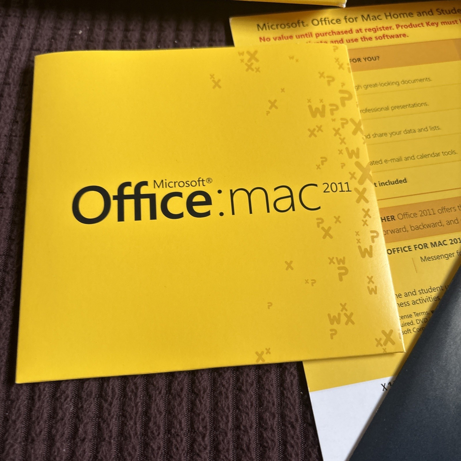 MS Microsoft Office MAC 2011 Home and Student Box W/ product key