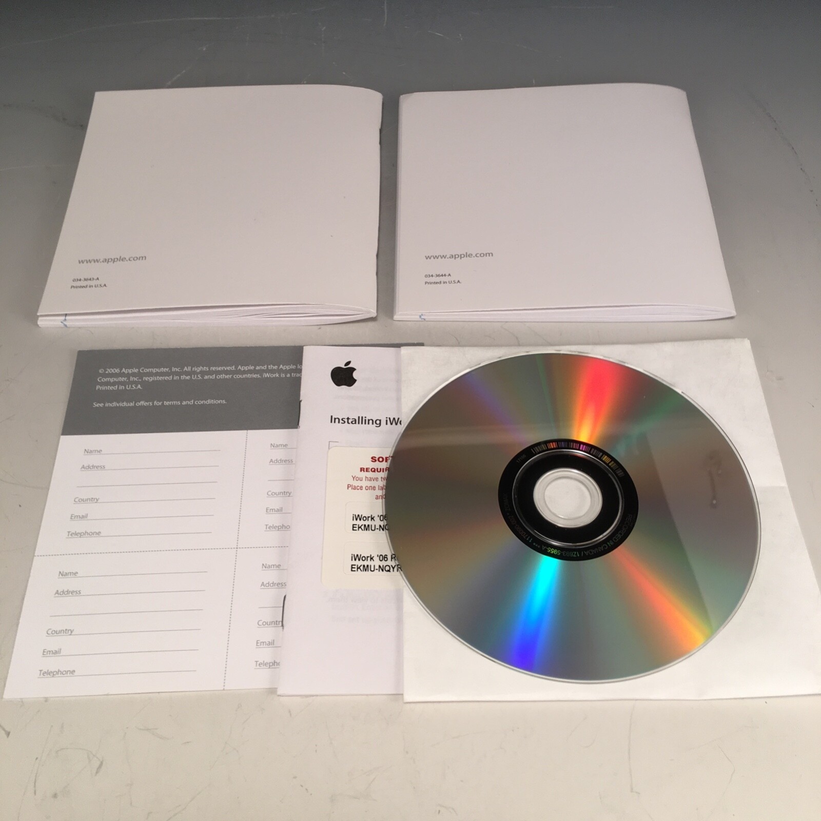 Vintage Apple iWork ’06 (1 User/s) – Full Version for Mac MA222Z/A inc Serial #