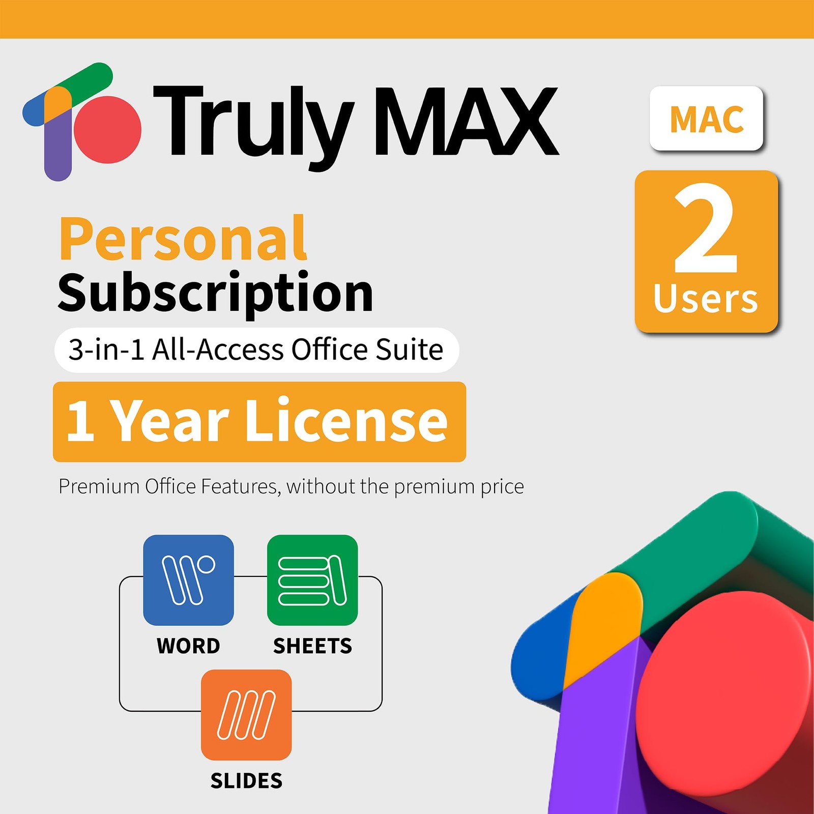 TrulyOffice Truly Max Personal License for Mac | 1-year Subscription | 3 in…