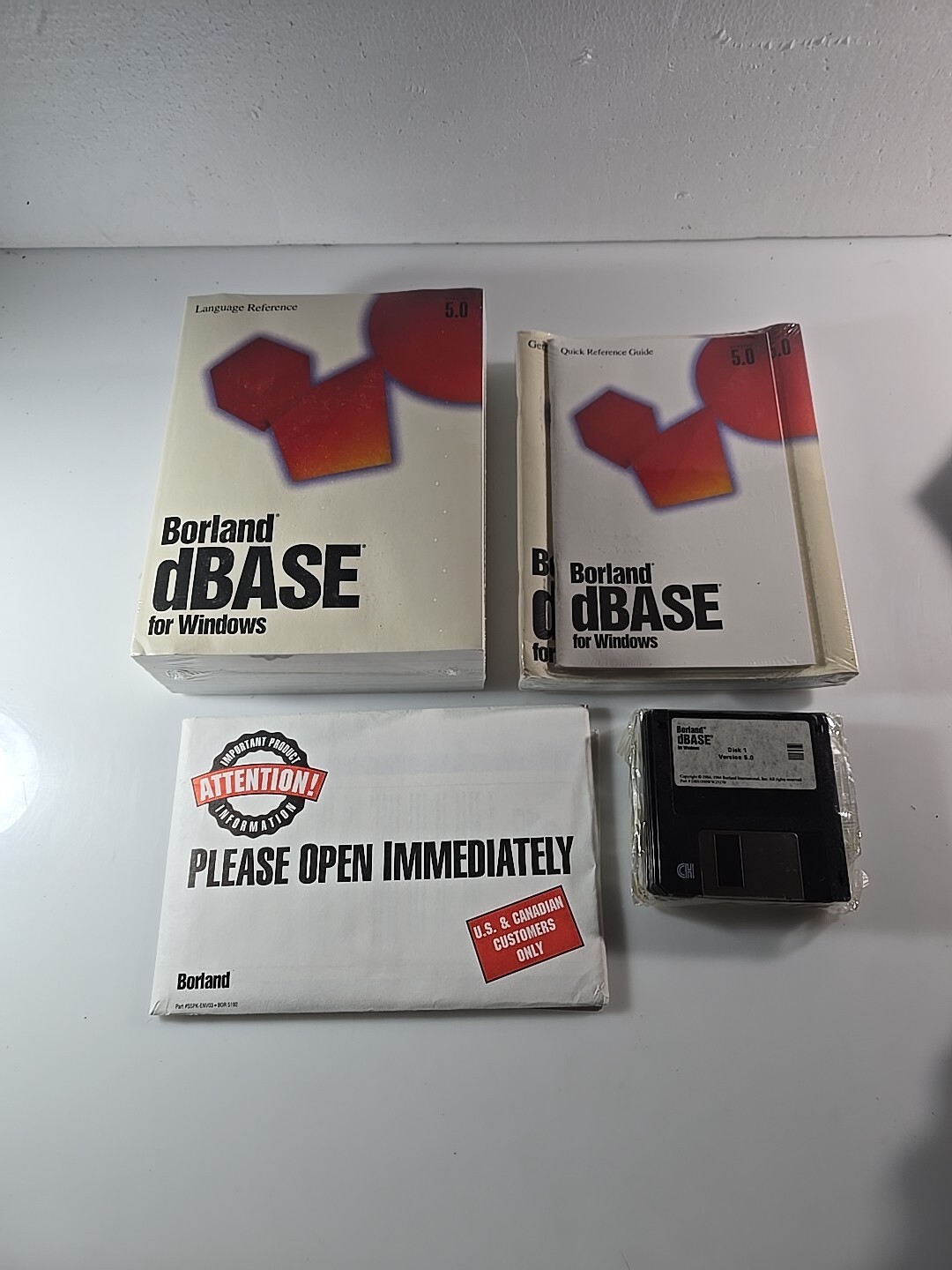 Vintage Boreland dBase for Windows Version 5.0 – Reference Books & Floppy Disks