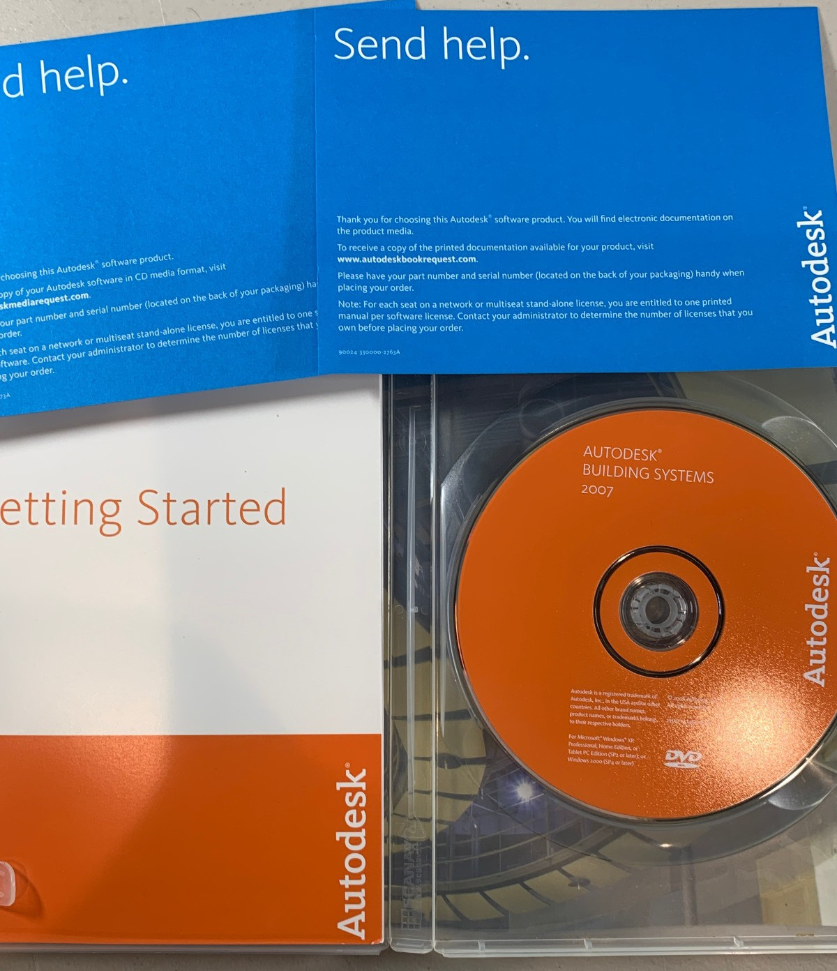 AutoDesk Building Systems 2007 Software Disc w/ Manual / Serial Number