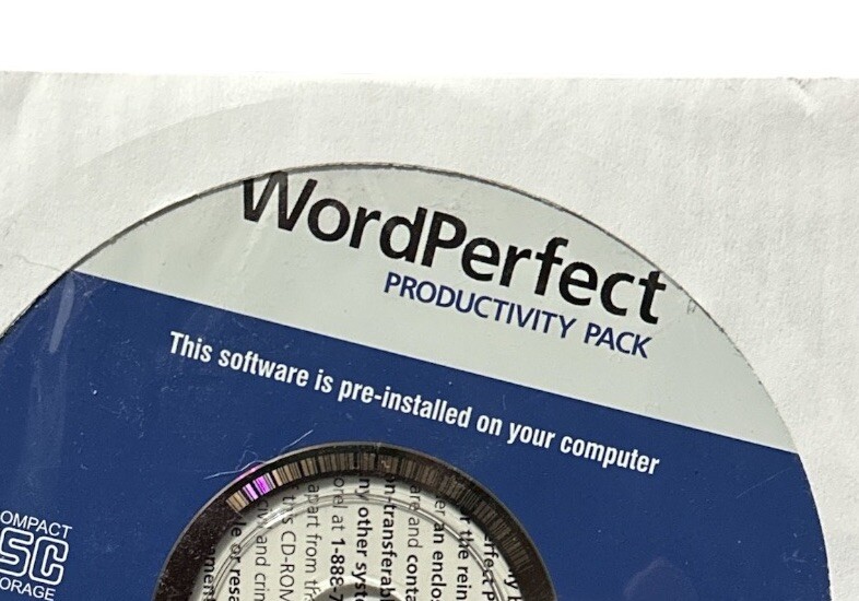 Word Perfect Productivity Pack 0CD940 CD Disc Sealed