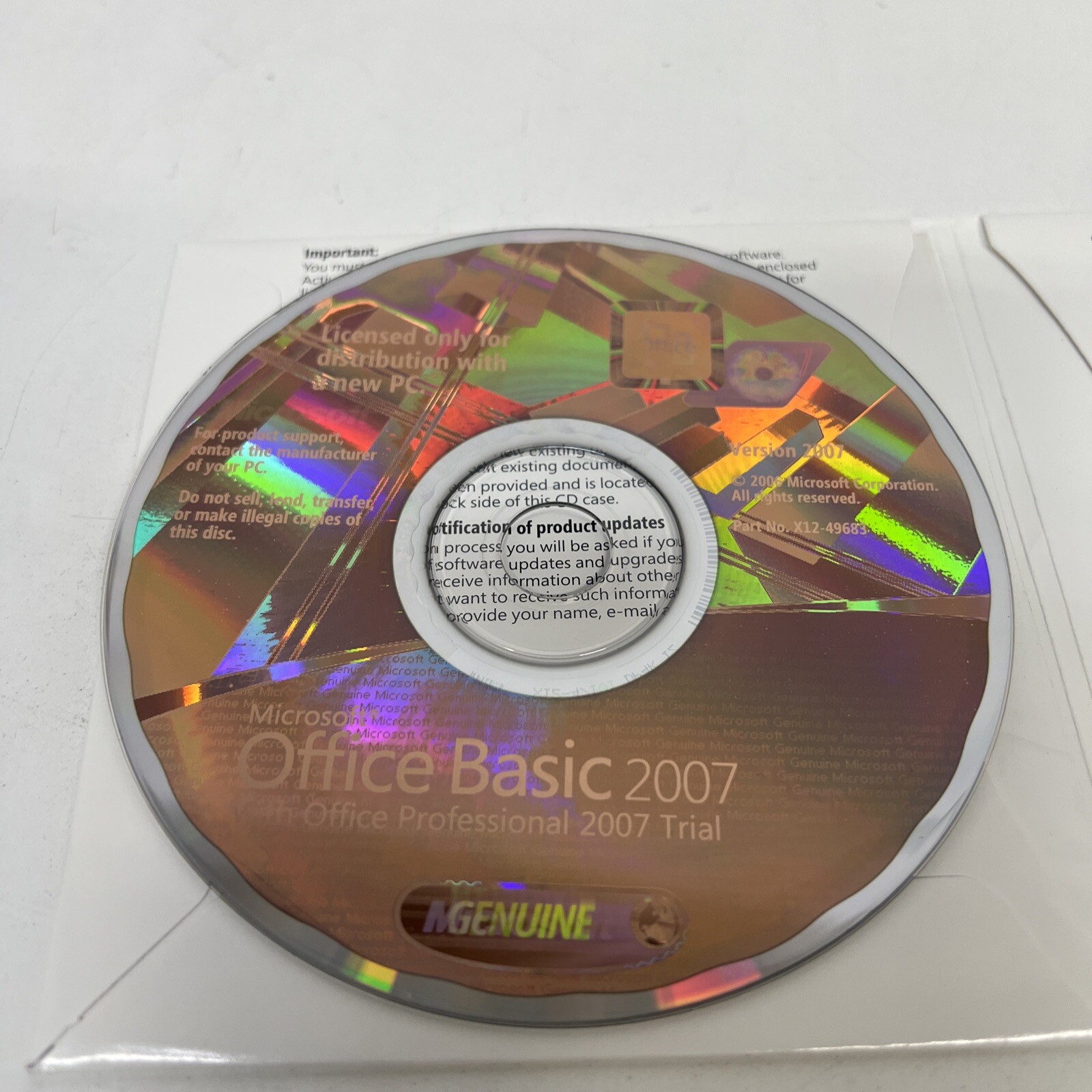 Microsoft Office 2007 Basic & Outlook Business Contact Manager 2 Disk With KEY