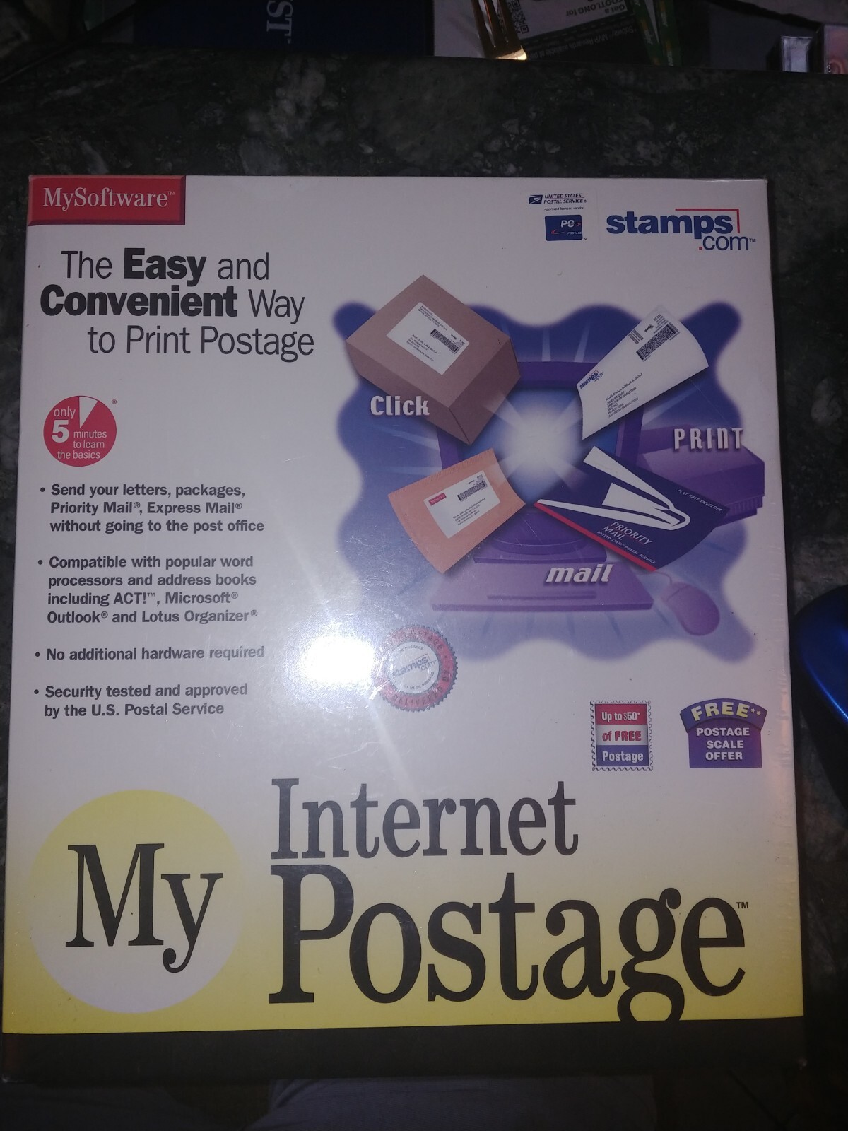 NEW SEALED! My Internet Postage Software Windows 95/98 CD-ROM Print Postage Home