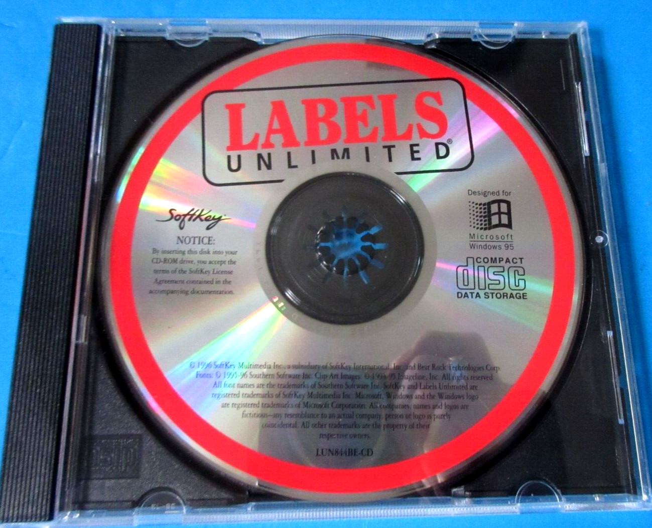 Labels Unlimited SoftKey w Manual – Windows 3.1, 95 Jewel Case 1996