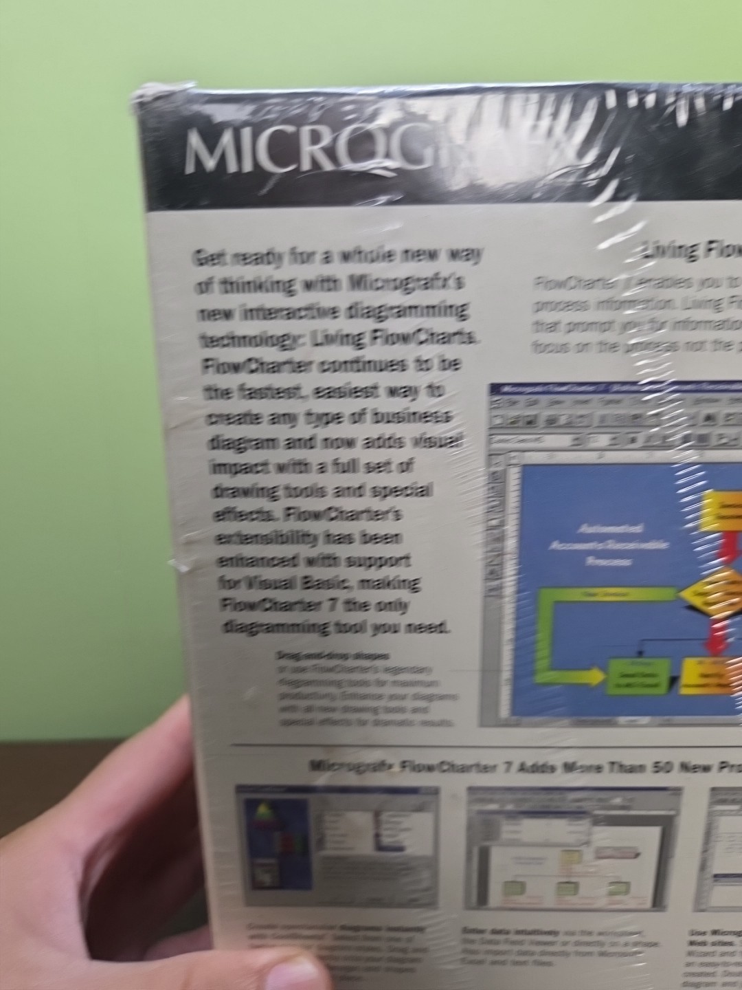 MicroGrafx Flowcharter 7 CD ROM 1996 SEALED New in Sealed Box 084072104132