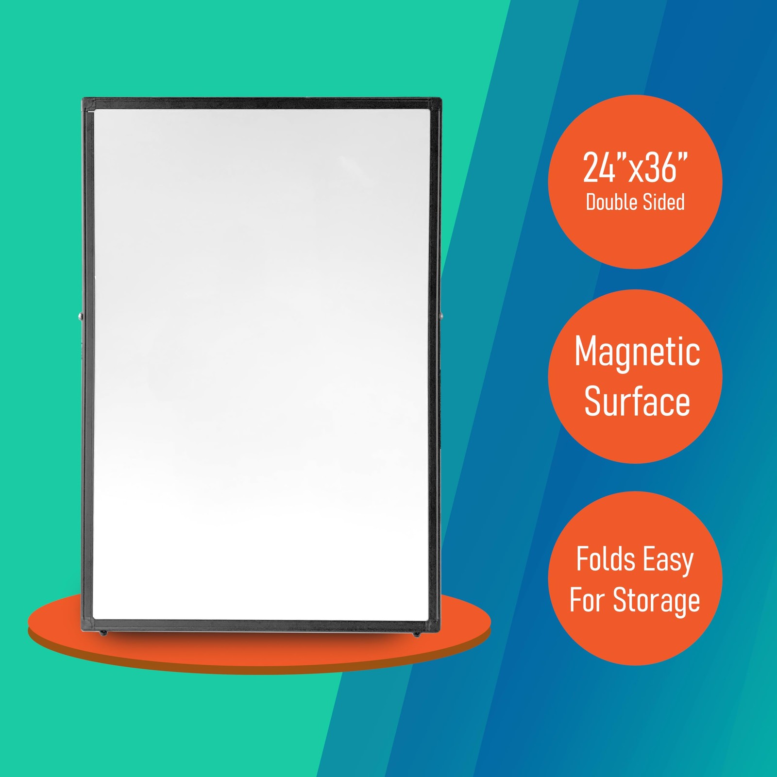 Flipside Products 24 X 36 Double-Sided Magnetic Dry Erase Black Aluminum