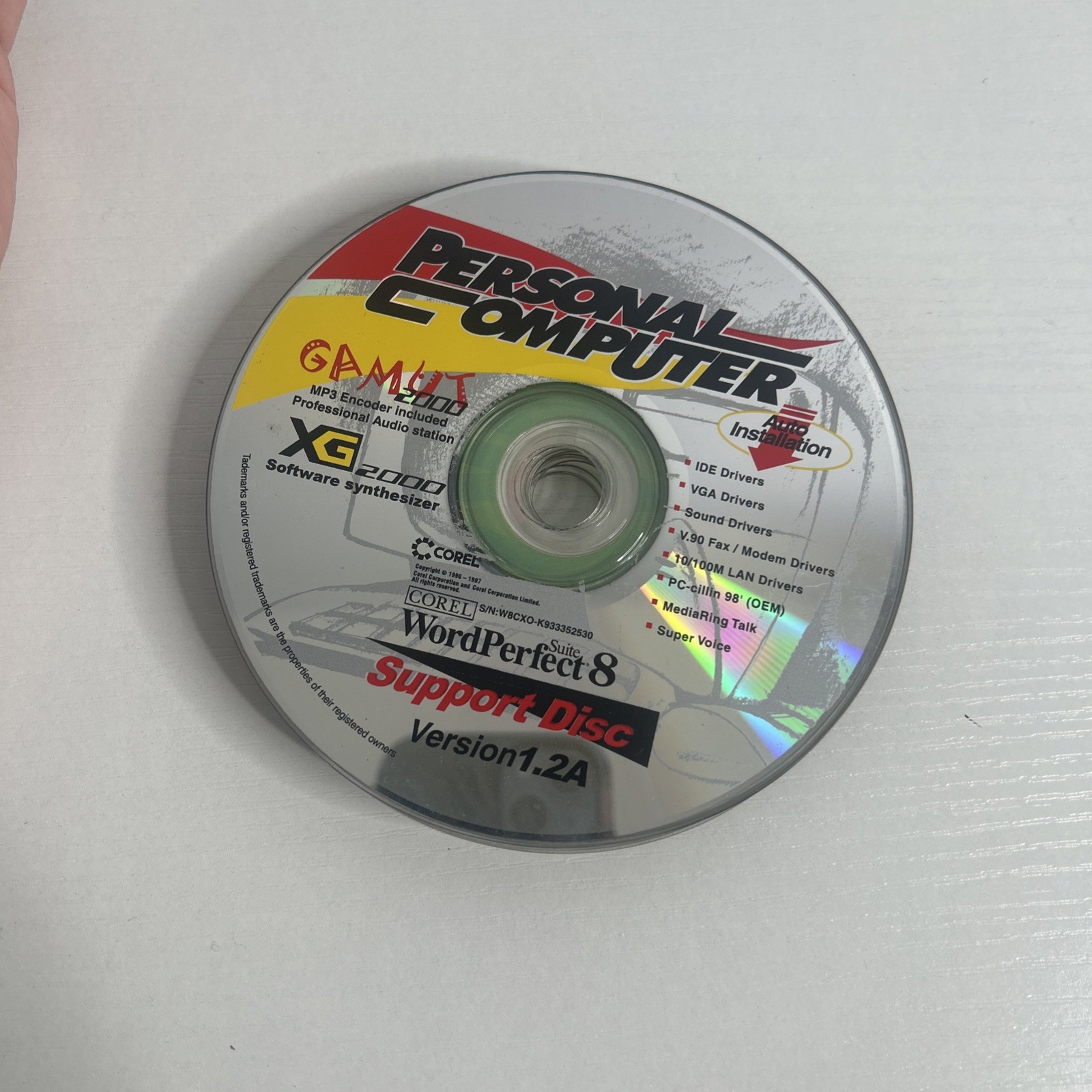 Gamut Personal Computer Support Disc