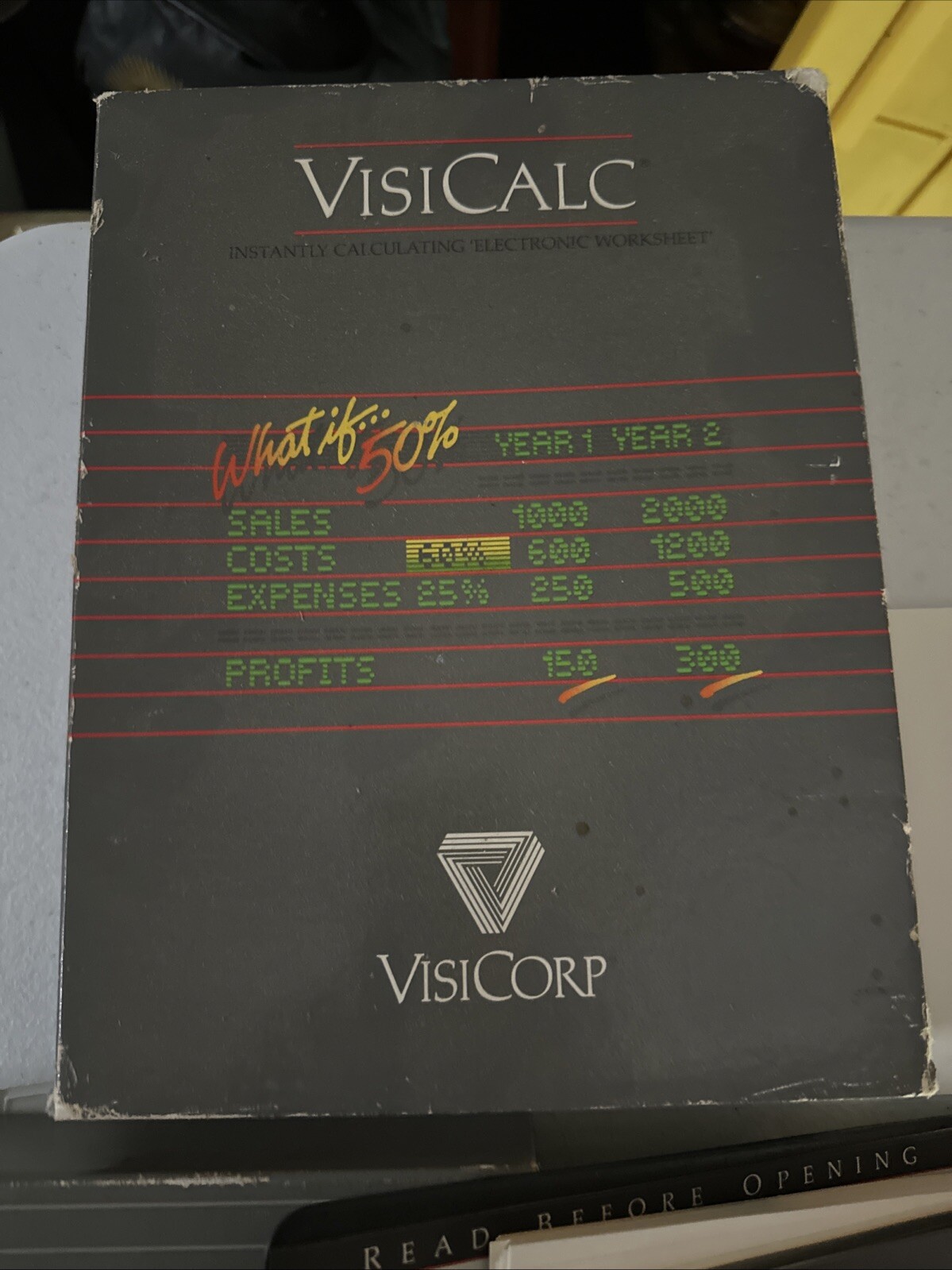 Untested — VisiCalc by VisiCorp 5.5” Disk for Atari 800 DX5049 With Binder
