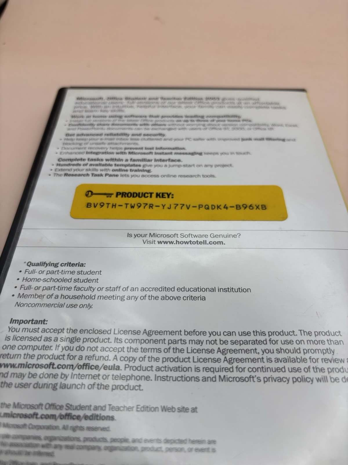 Microsoft Office Student and Teacher Edition 2003 Word Excel w/Key