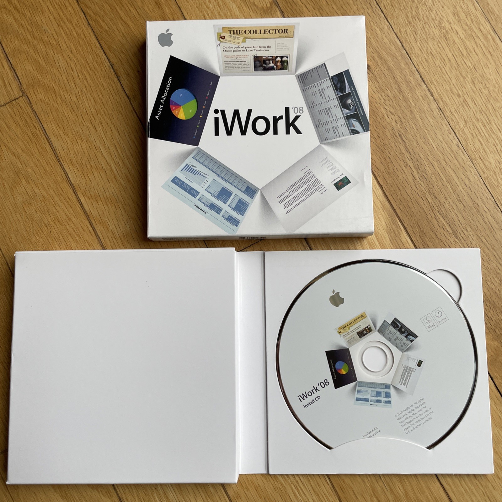 Apple iWork ’08 2008 Family Pack Macintosh Software Numbers Pages W/ Serial Num