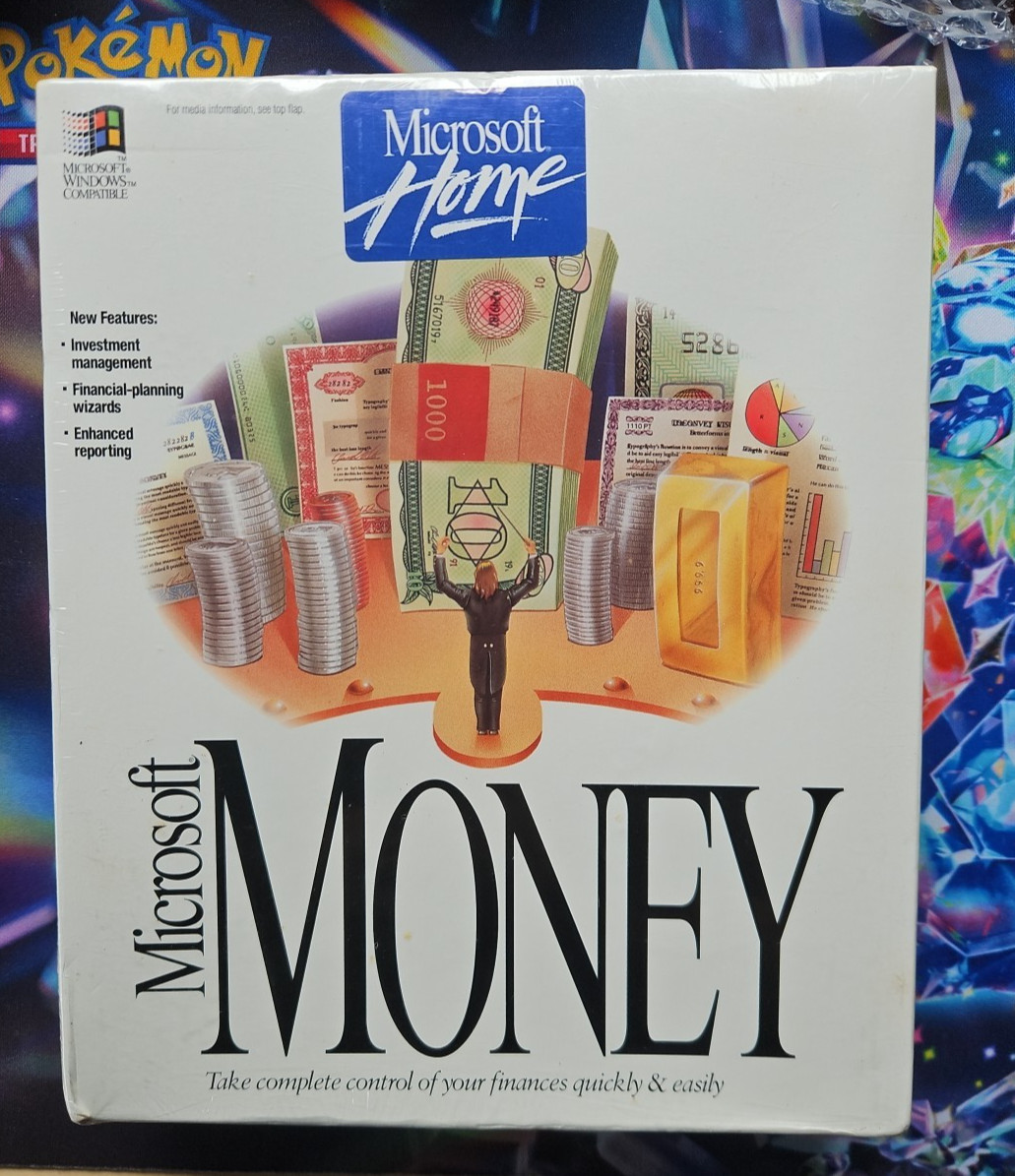 1993 Microsoft Money Version 3.0 3.5″ Disk Version Big Box – Brand New & Sealed