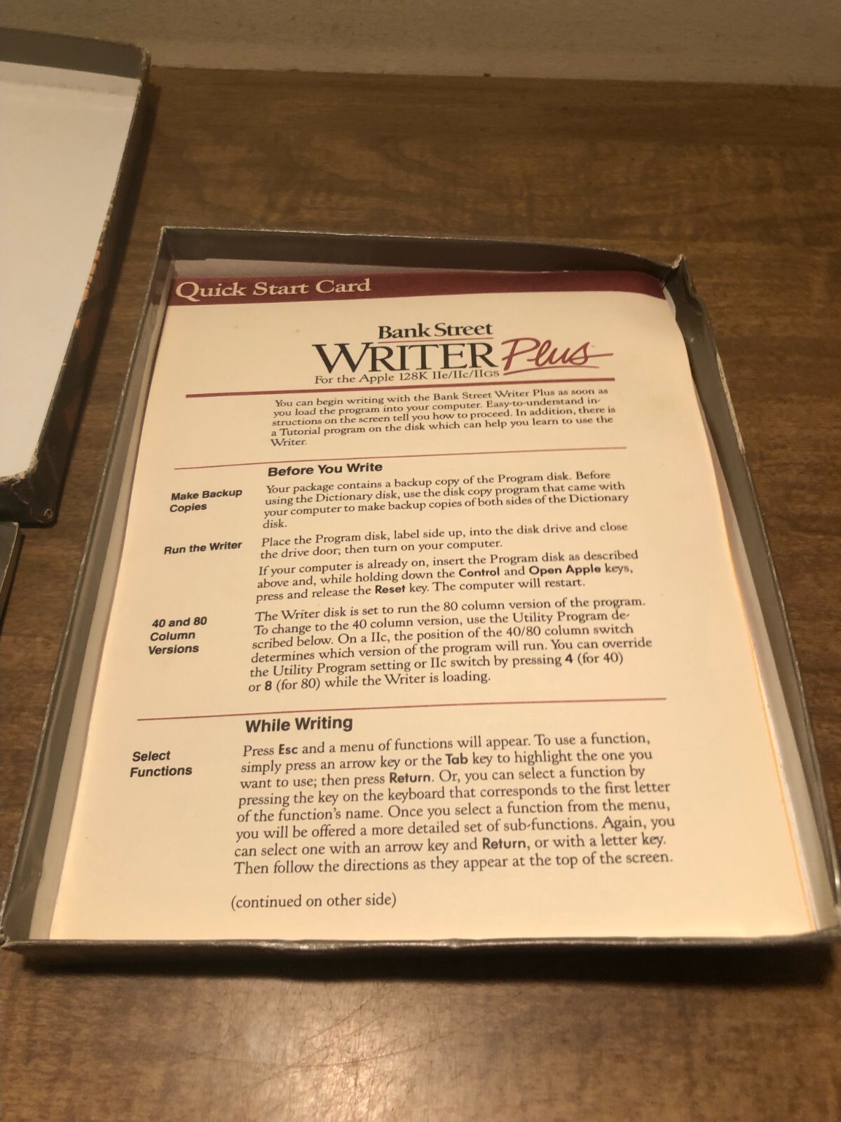 Bank Street Writer PLUS Word Processor Software for Apple IIe IIc IIGS
