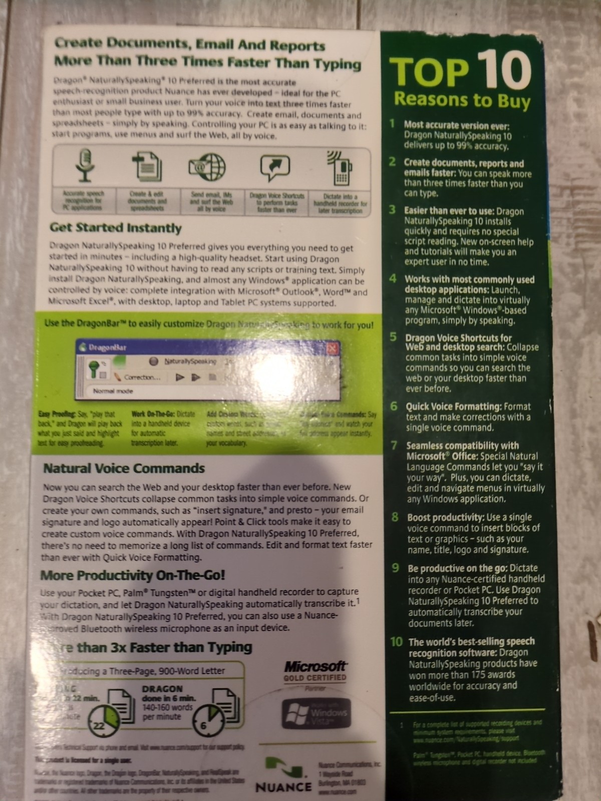 Dragon NaturallySpeaking 10 Preferred Speech Recognition Software with Headset