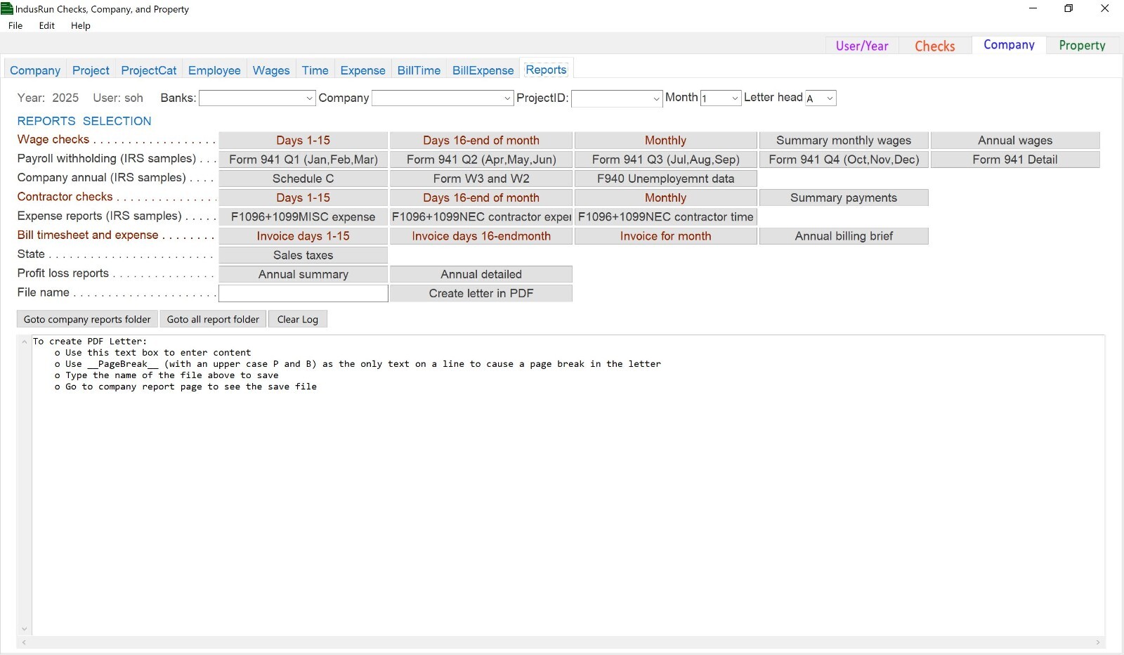 IndusRun check printing software Windows + free manage companies and properties