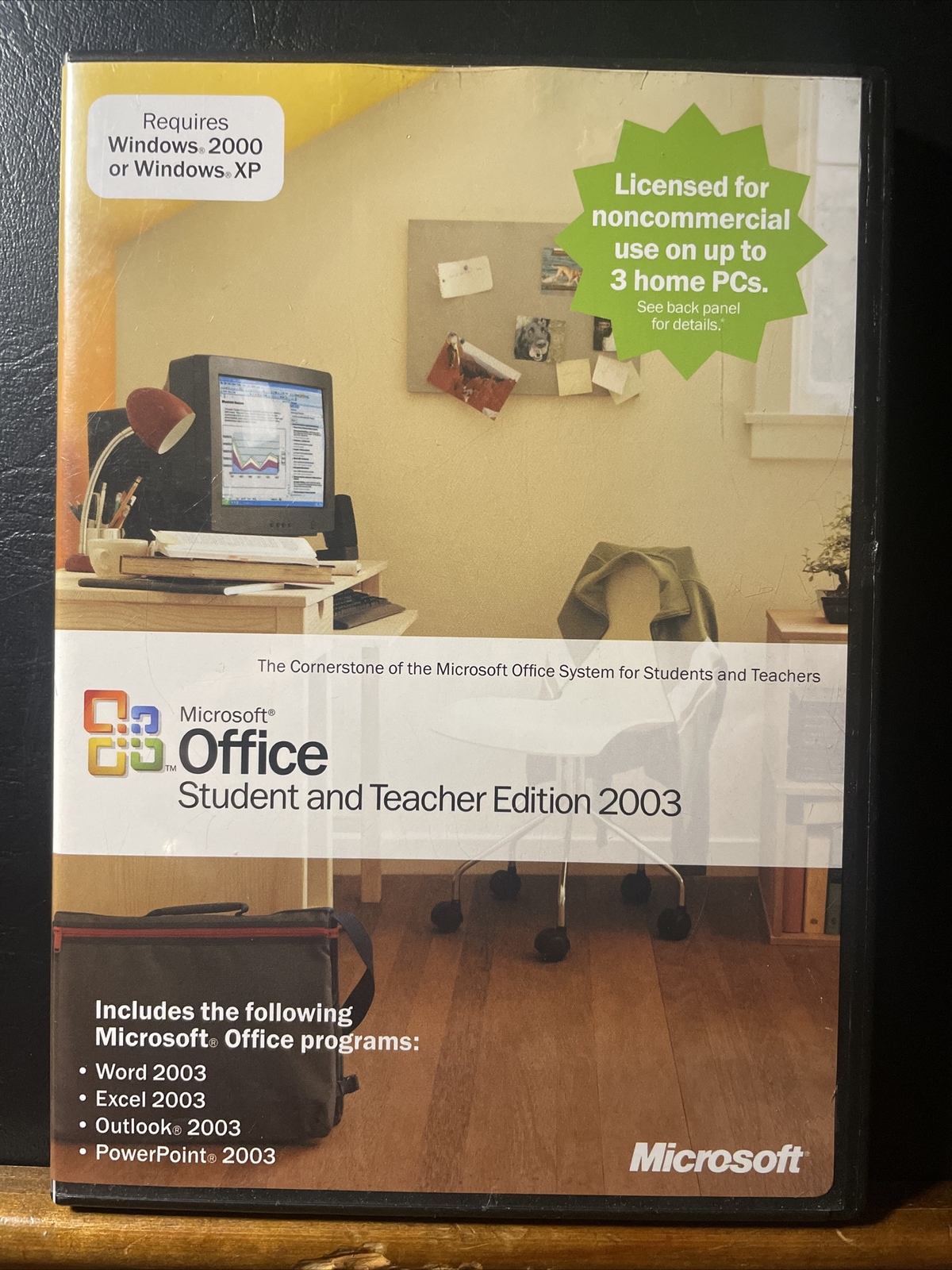 Microsoft Office Student and Teacher Edition 2003 Word Excel w/ Key, Genuine