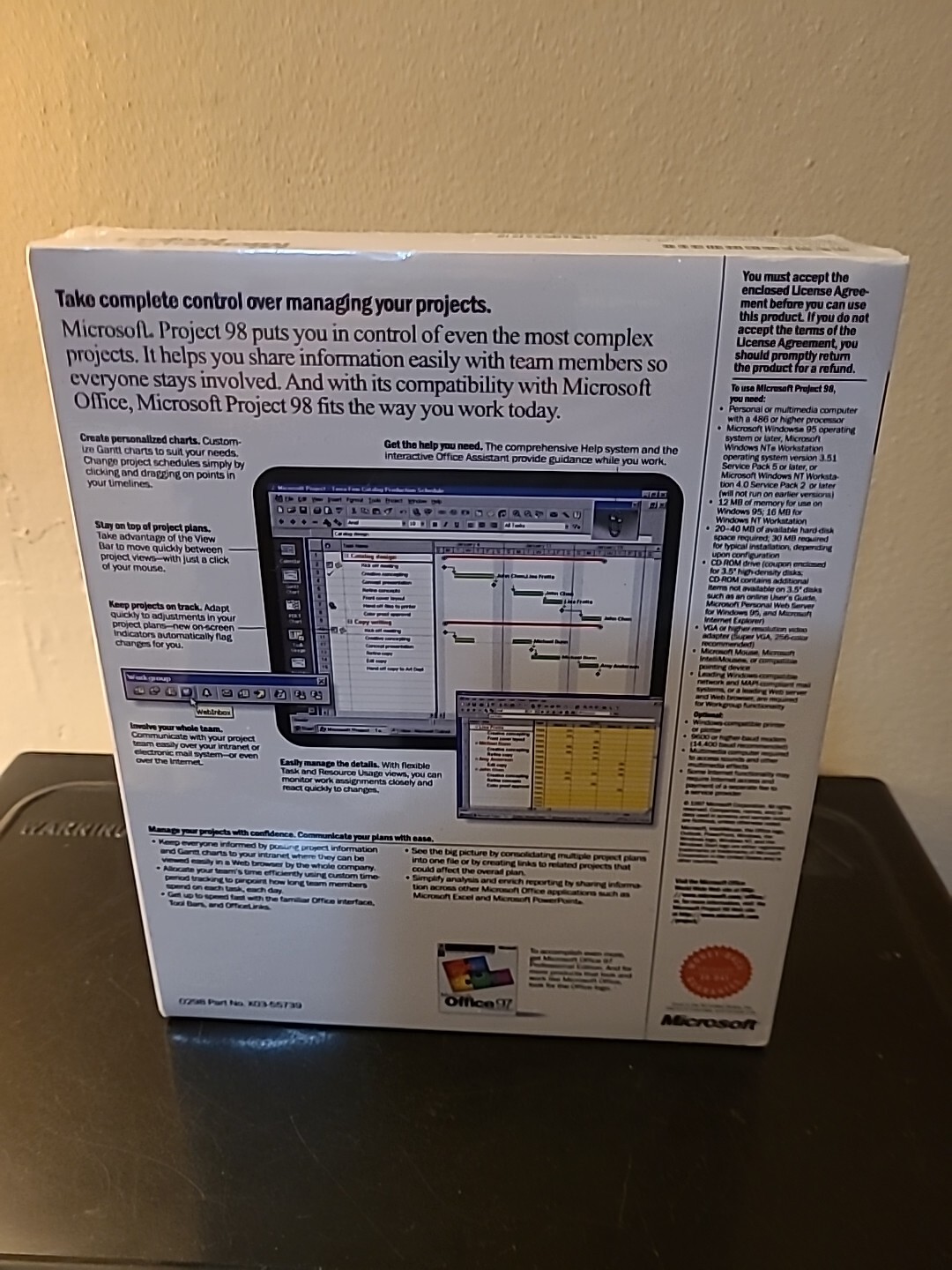 Microsoft Project 98 Full Version For PC Factory Sealed in Retail Box NEW