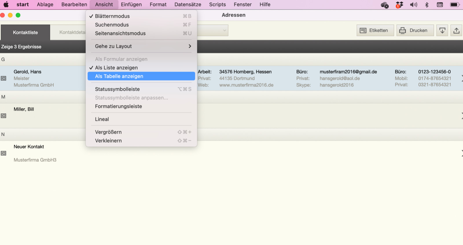 Address Data Management Customer Management Software Apple Mac macOS Windows CRM