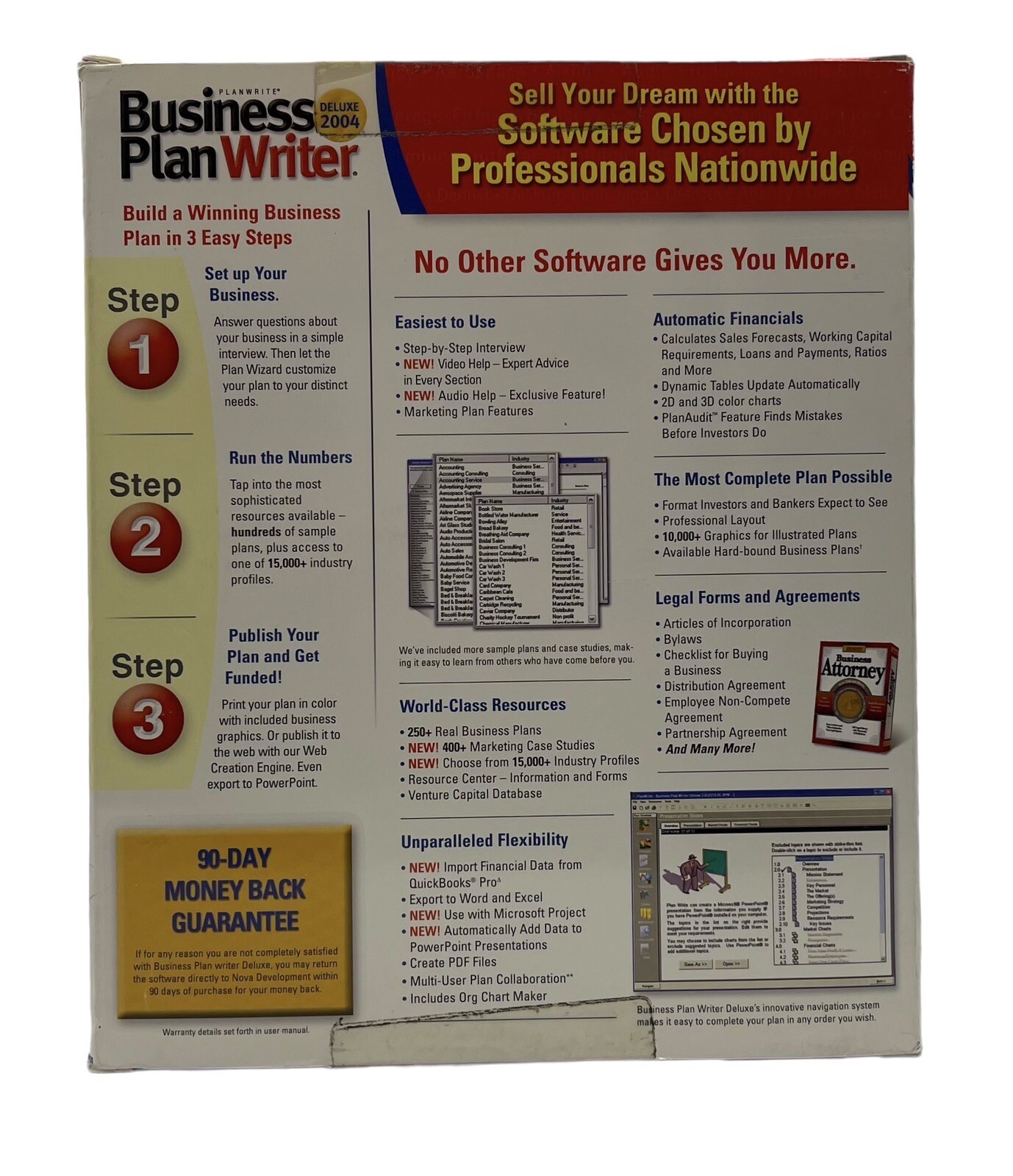 Planwright Business Plan Writer Software Deluxe 2004 Brand New Sealed