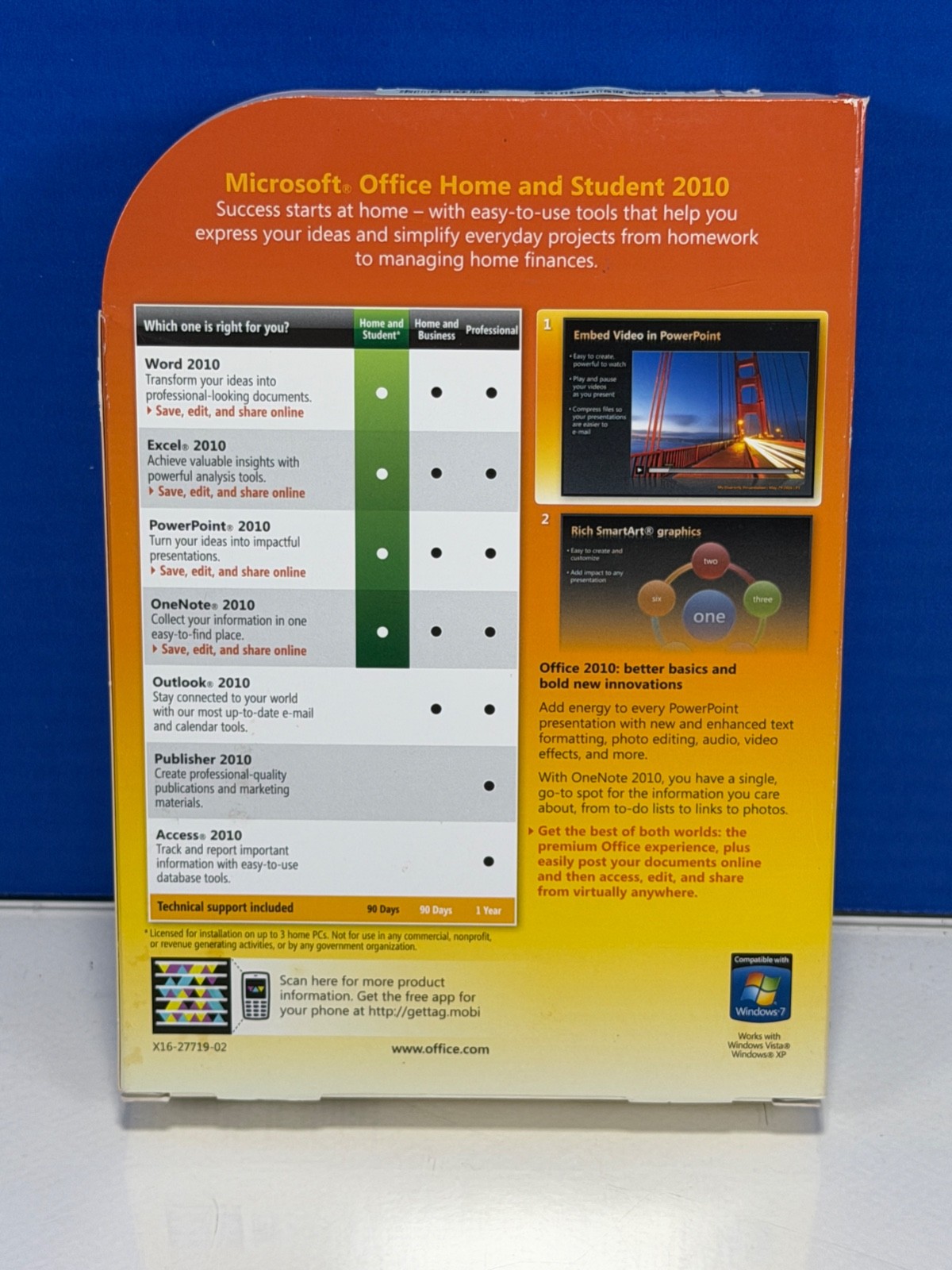 Microsoft Office Home and Student 2010 Software for Windows w/ Product Key