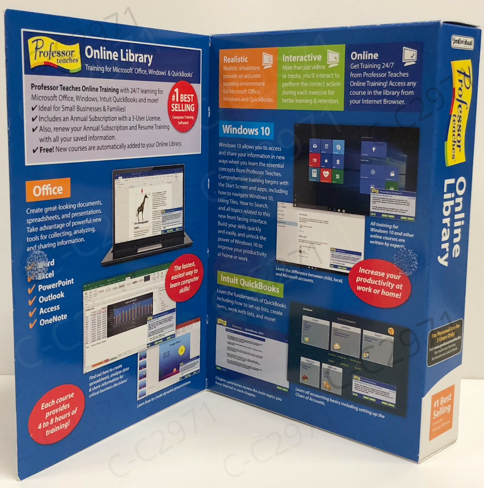 Professor Teaches Online Library Train for MS Office, QuickBooks, Windows 10 NEW
