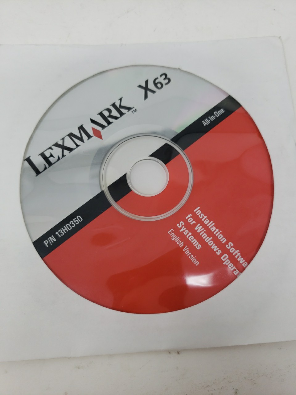 Lexmark X63 PC Software P/N 13H0350