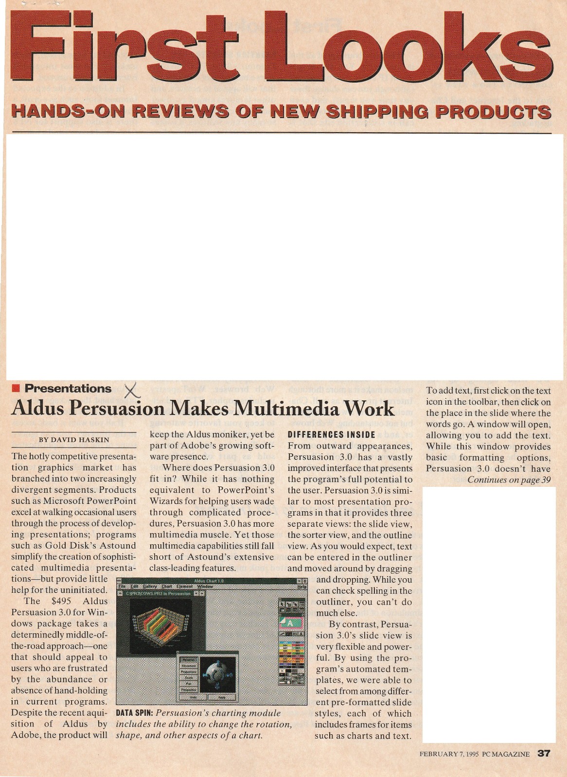 Vintage Software – Aldus Persuasion for Windows, versions 2.0, 2.1, and 3.0