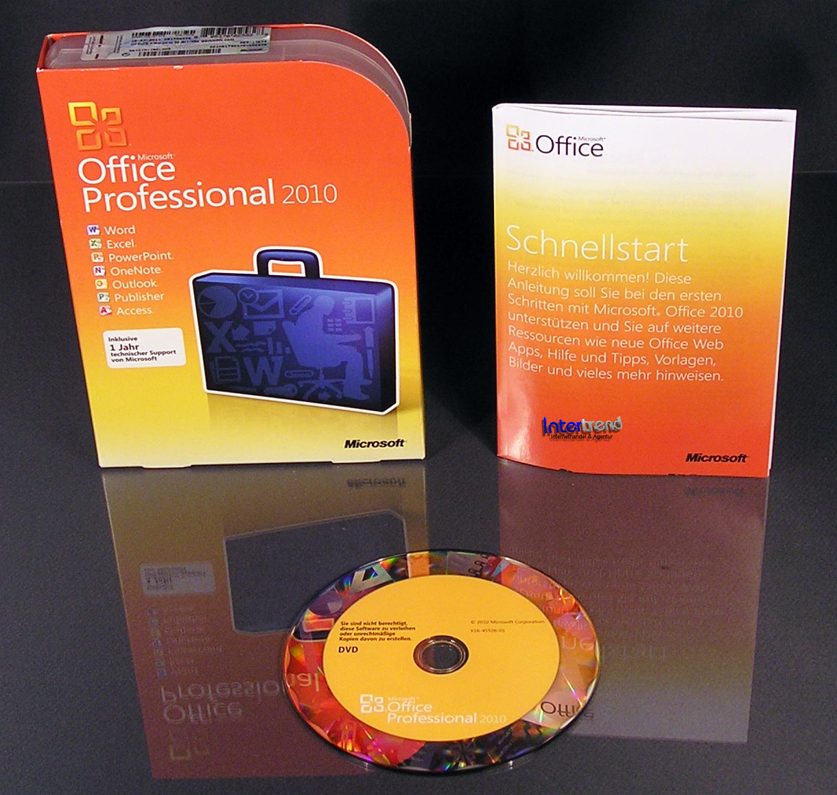 Microsoft Office Professional 2010 Full Version Box + CD German Second Use Original Packaging