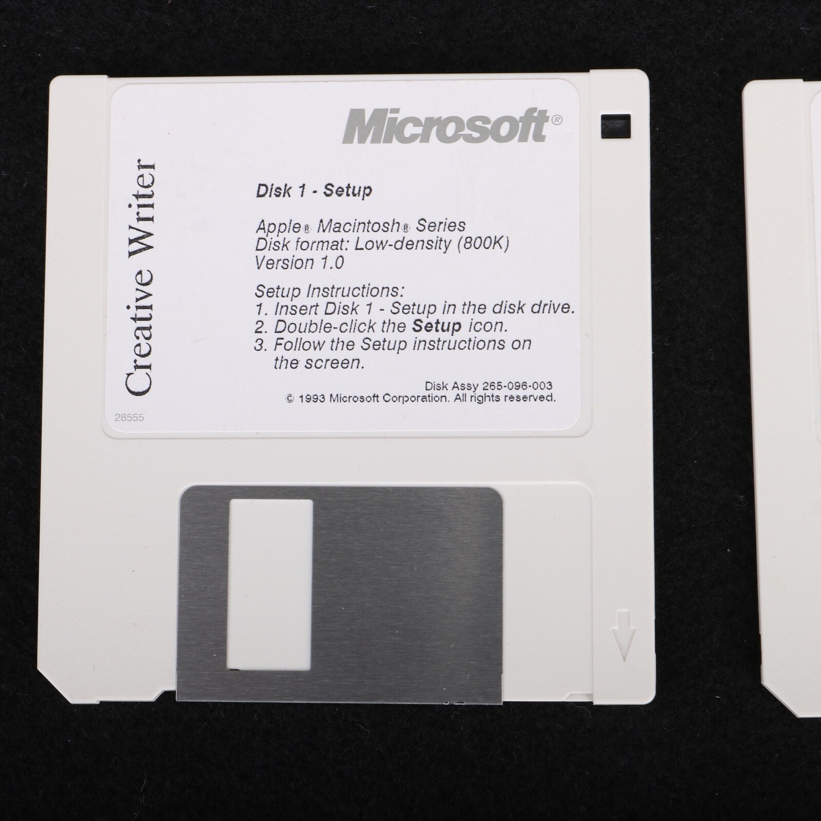 Microsoft Creative Writer For Apple Mac 5 Disk Set 3.5 HD Floppy Disk