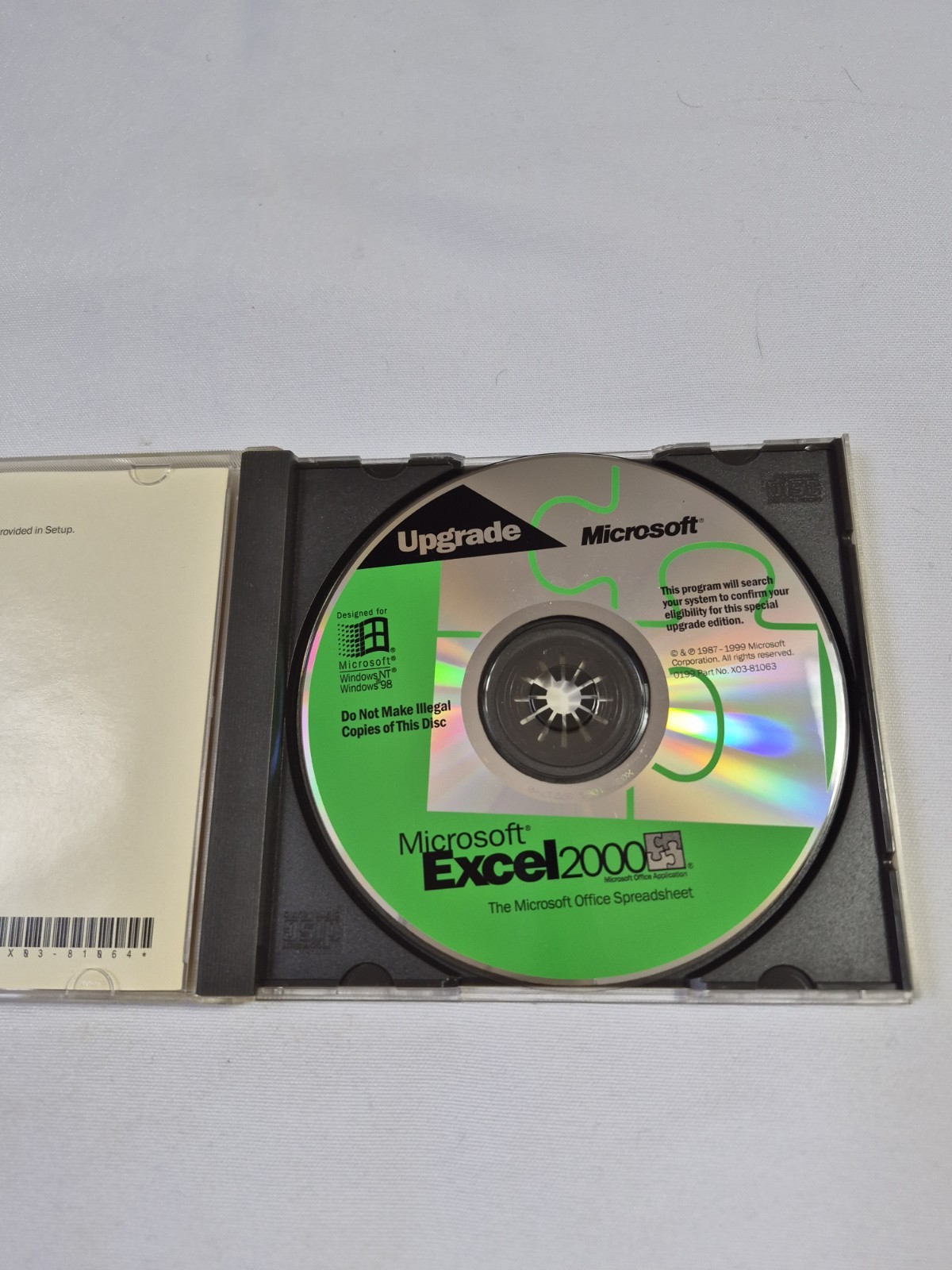 Microsoft Excel 2000 SPREADSHEET application Microsoft Office