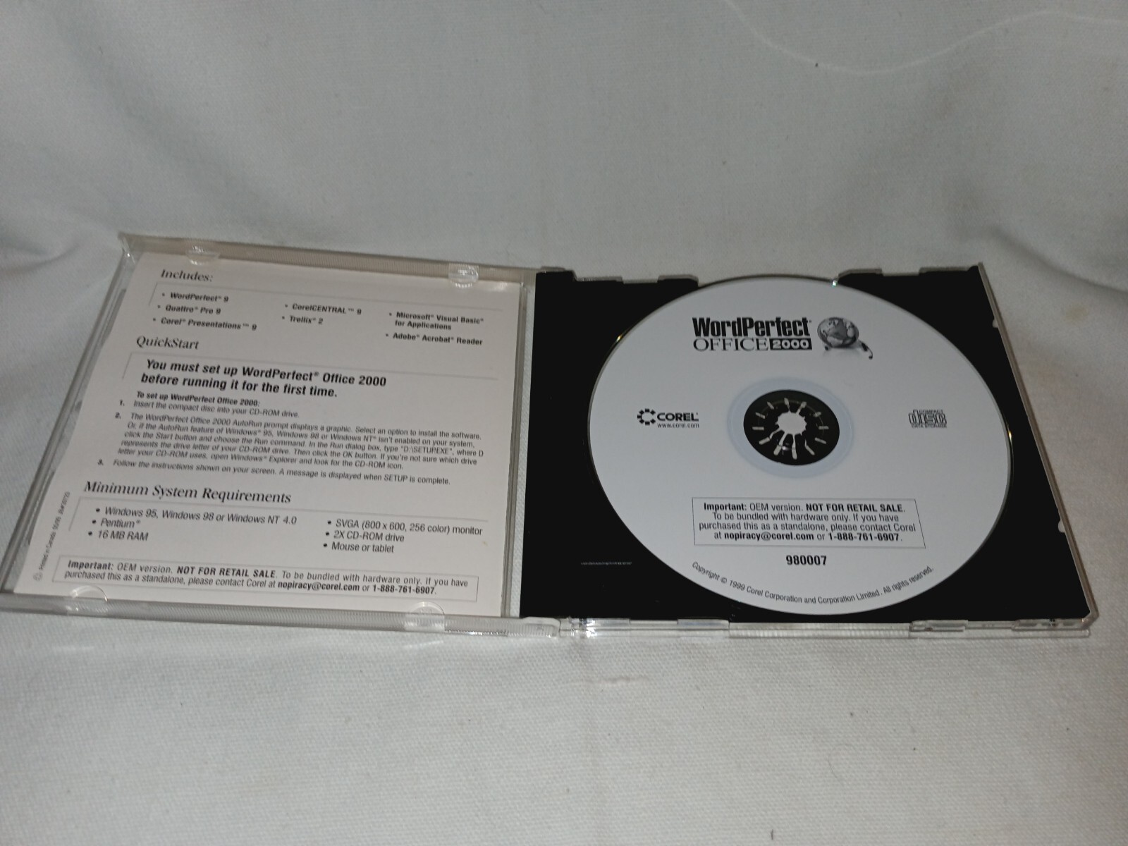 Vintage Corel WordPerfect Office Standard Edition 2000