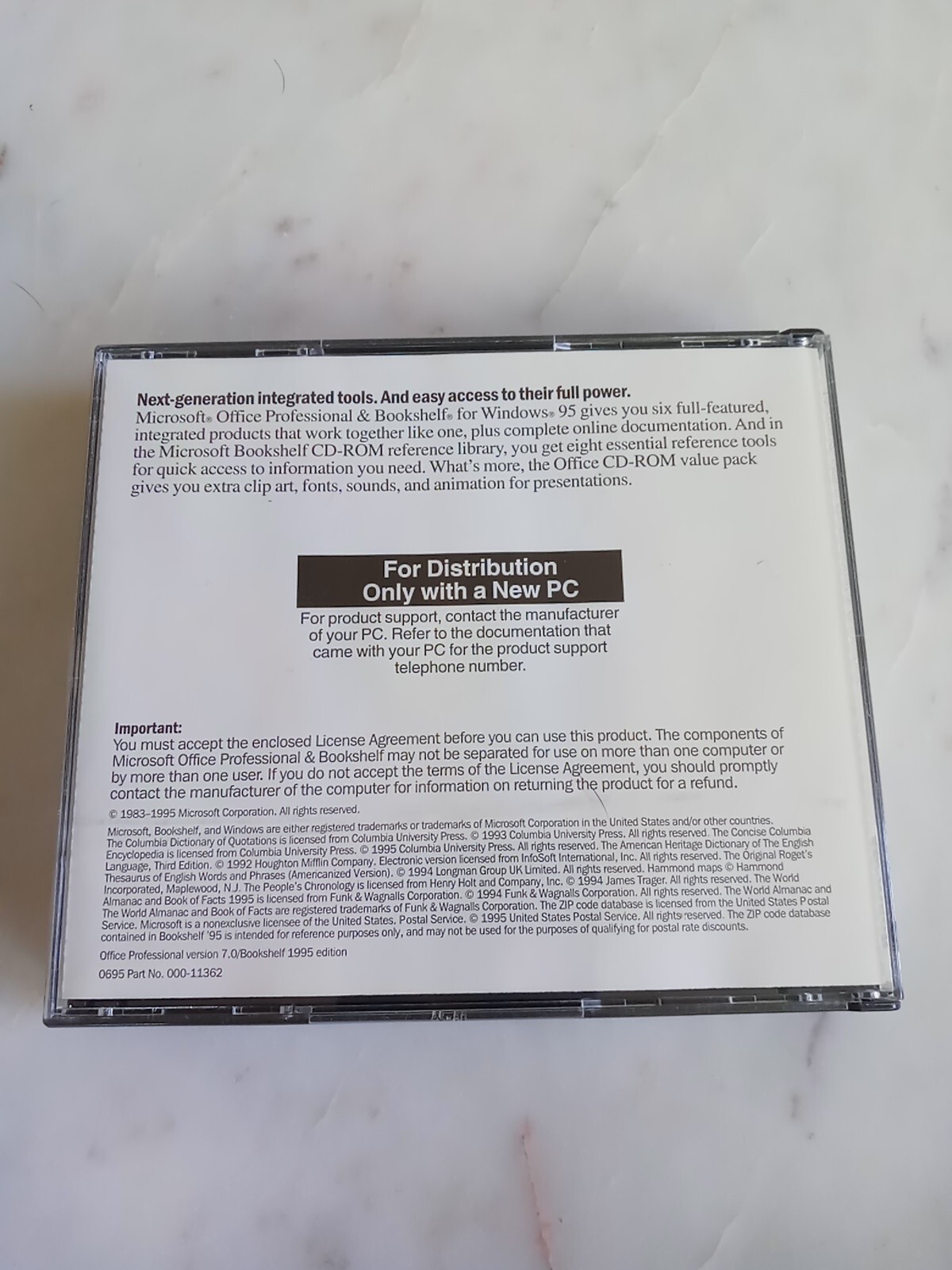 Microsoft Office Professional & Bookshelf Designed for Windows 95 Software Disc