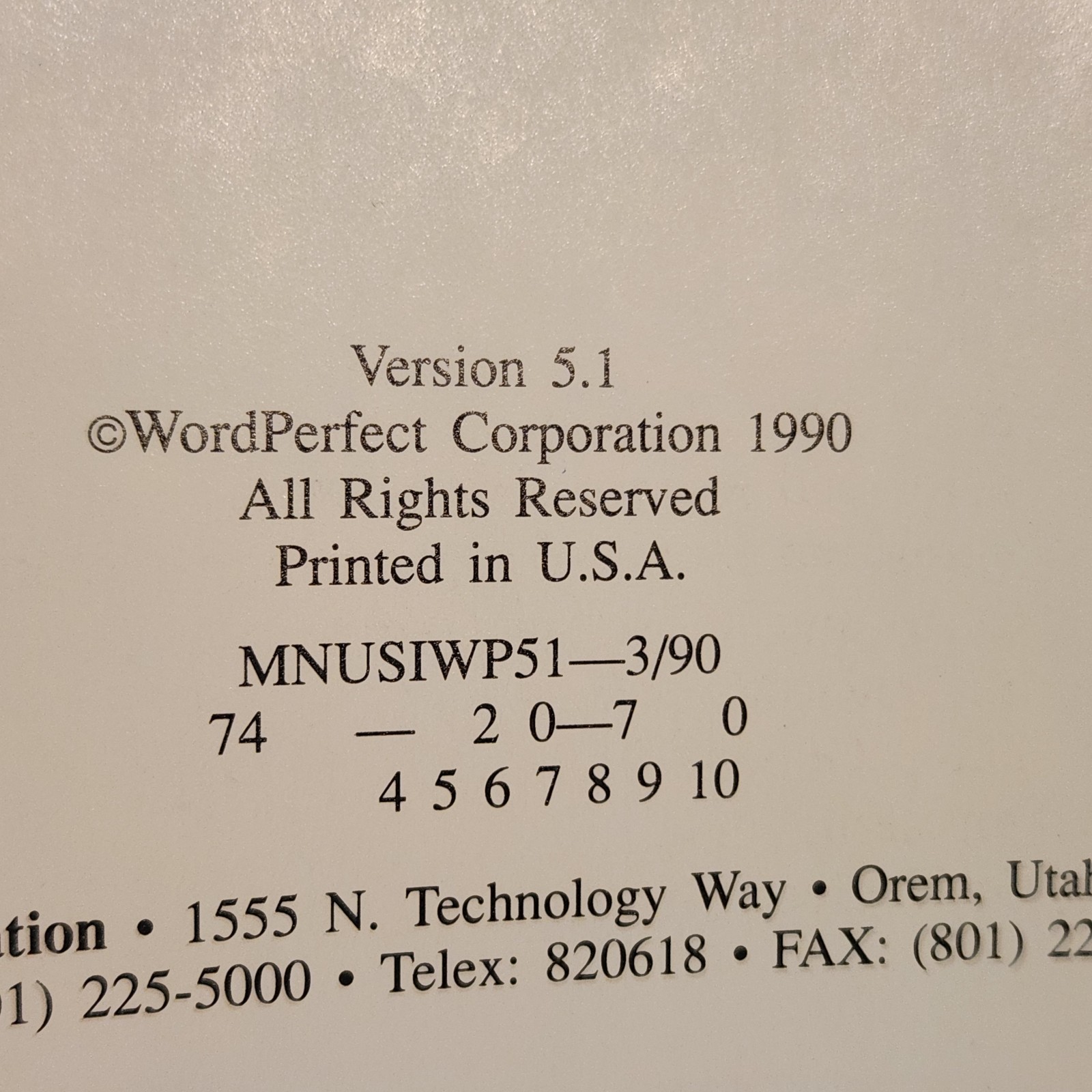 WordPerfect 5.1 Manual 3-Ring Binder 1990 Box Slip Case IBM PC