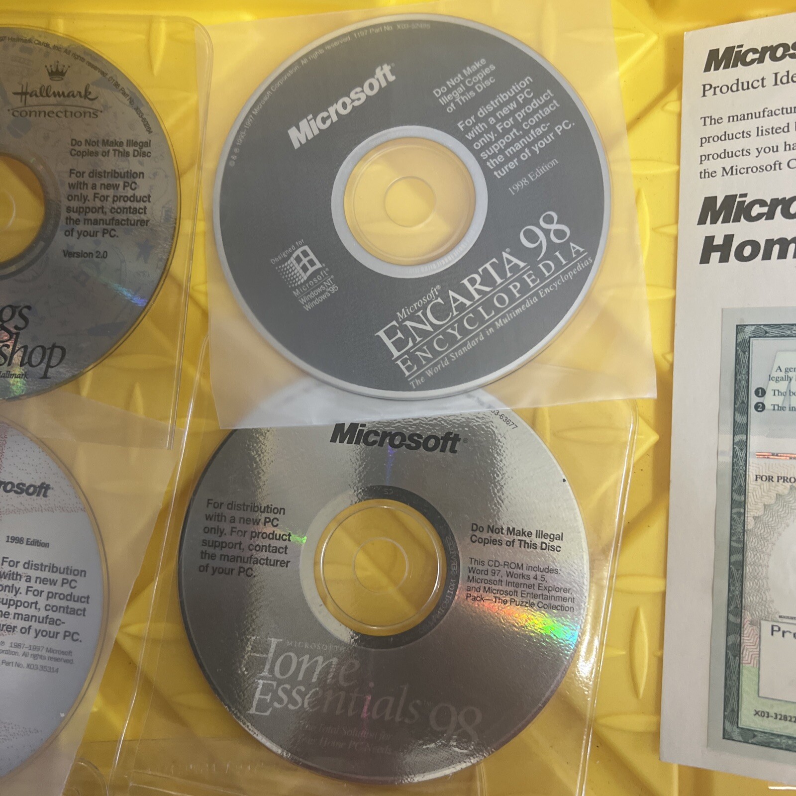 Vintage Software Lot Microsoft Money 98 Encarta Bookshelf Home Original CDs