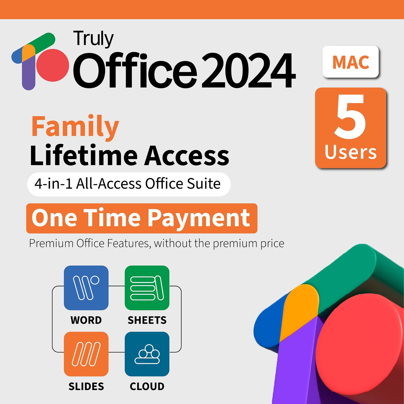 TrulyOffice 2024 Family Lifetime License for Mac 4 in 1 All Access TrulyOffice